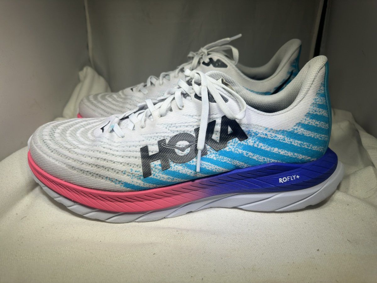 Hoka PreOwned Hoka Mach 5 Running White/Scuba Blue Men's 11.5 D Size US 11.5 / EU 44-45 - 1 Thumbnail