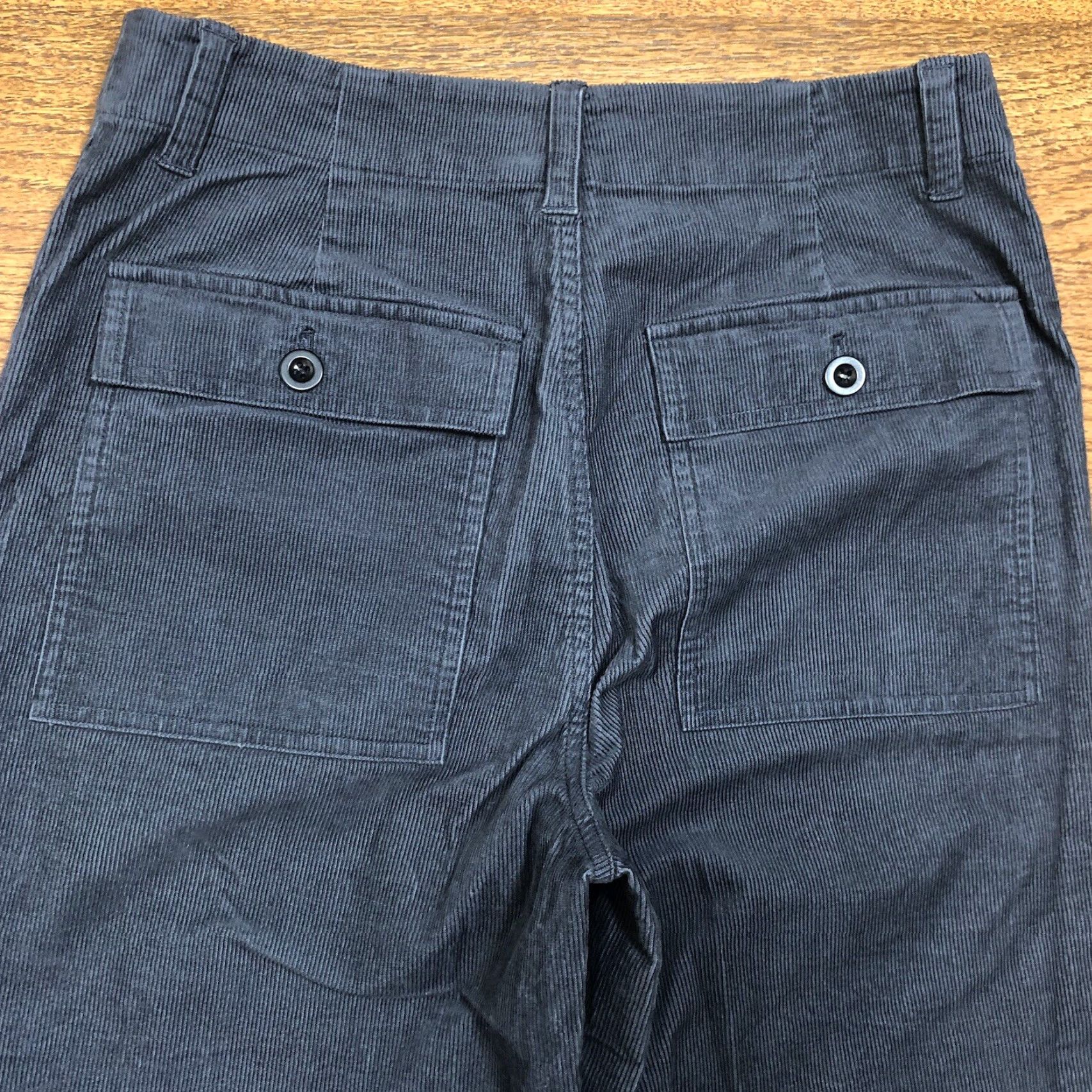 Vintage Jenni Kayne Pants Womens 8 Inseam 26 Dark Gray Corduroy Ranger Trouser Size 30" / US 8 / IT 44 - 3 Thumbnail