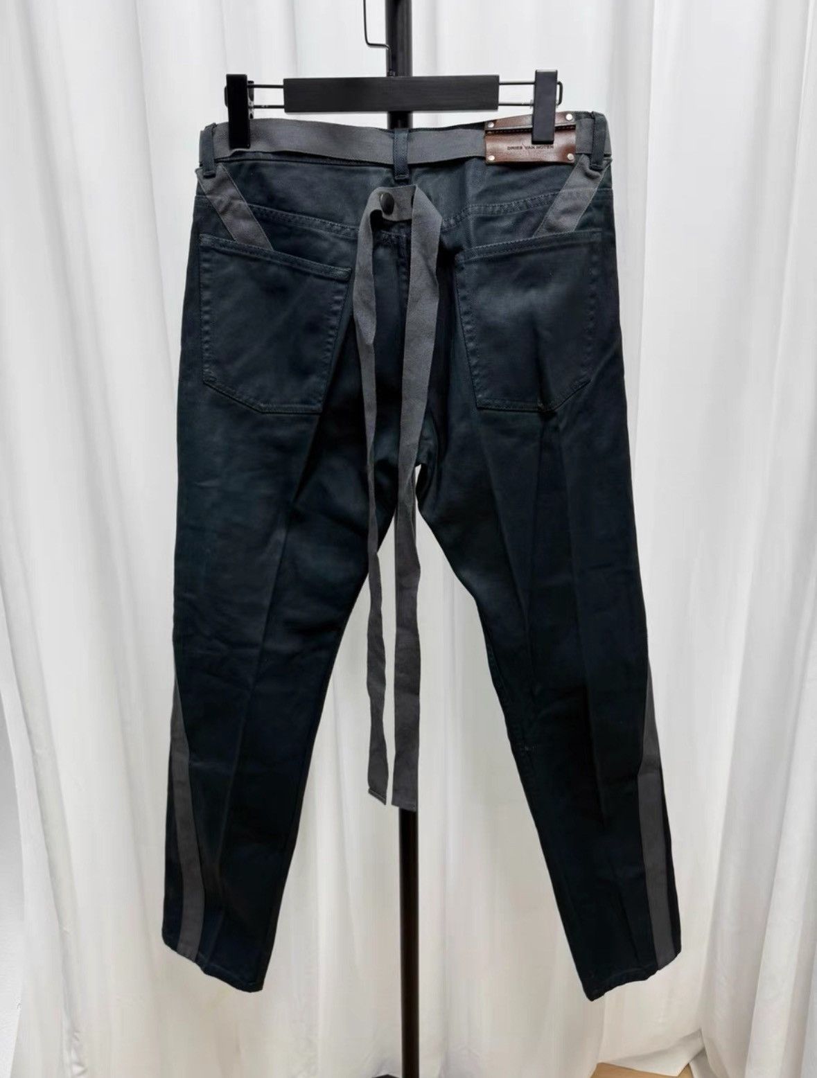 Dries Van Noten DVN Studded Strap Waxed Jeans Size US 31 - 4 Thumbnail