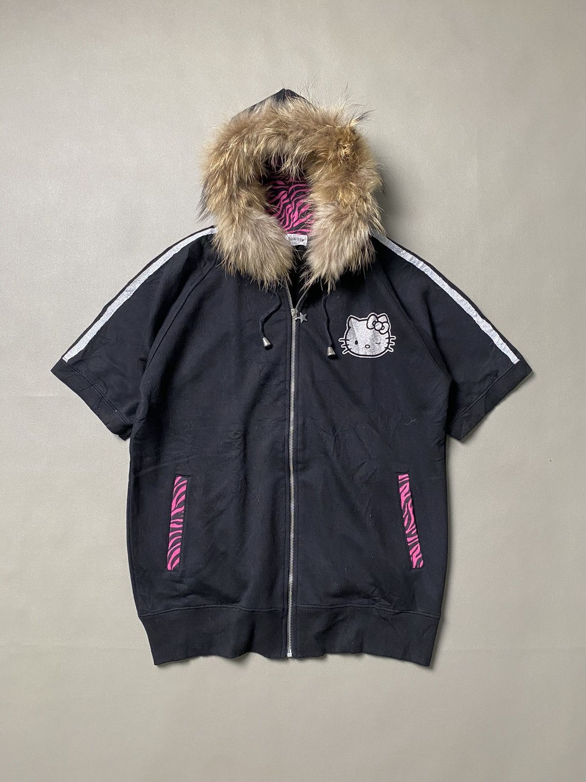 Hysteric Glamour × If Six Was Nine × Japanese Brand Hello Kitty Faux Fur Hoodie Half Sleeve Size US L / EU 52-54 / 3 - 1 Thumbnail