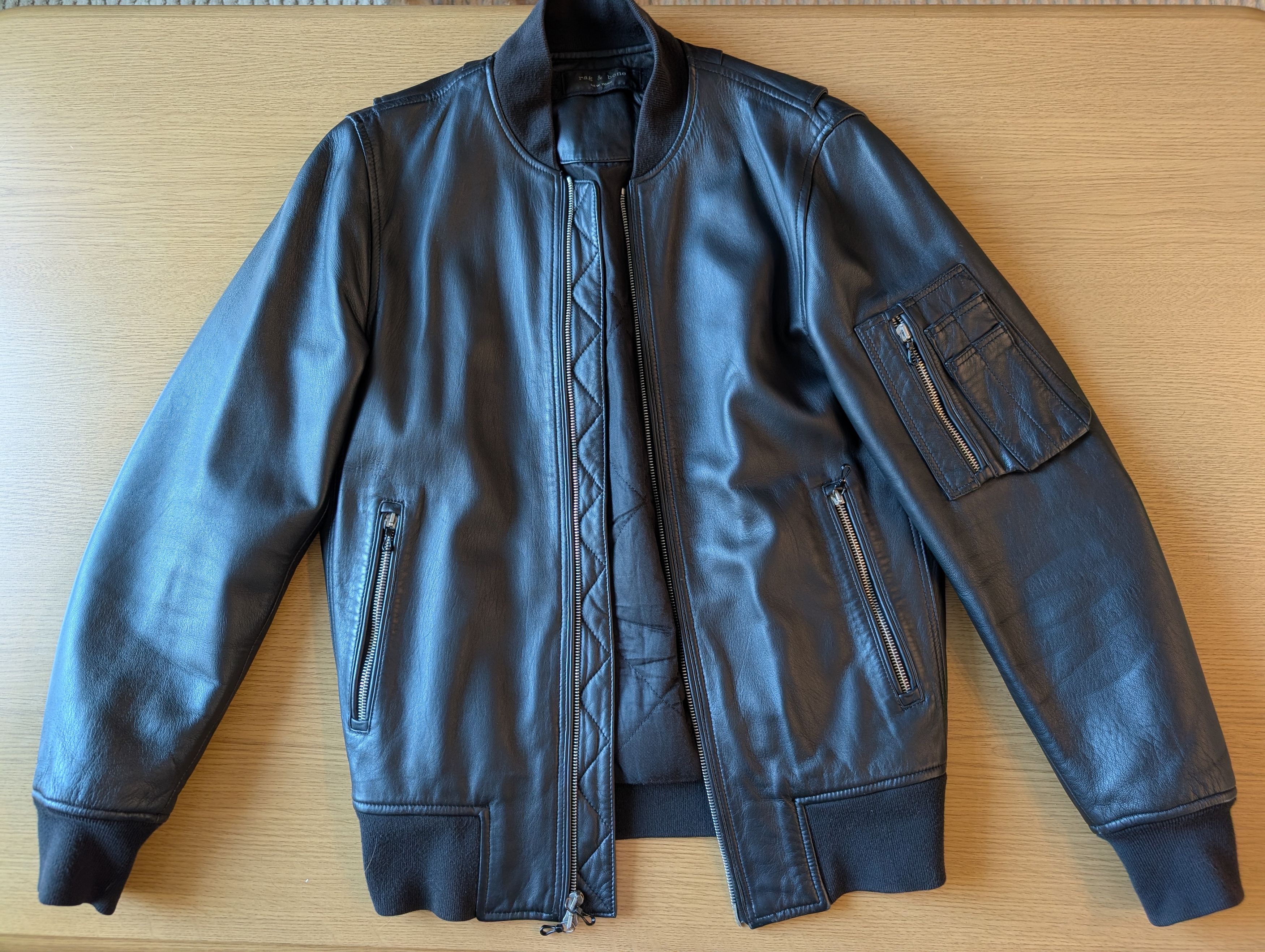 Rag & Bone Manston Leather Bomber Jacket Size US S / EU 44-46 / 1 - 1 Thumbnail