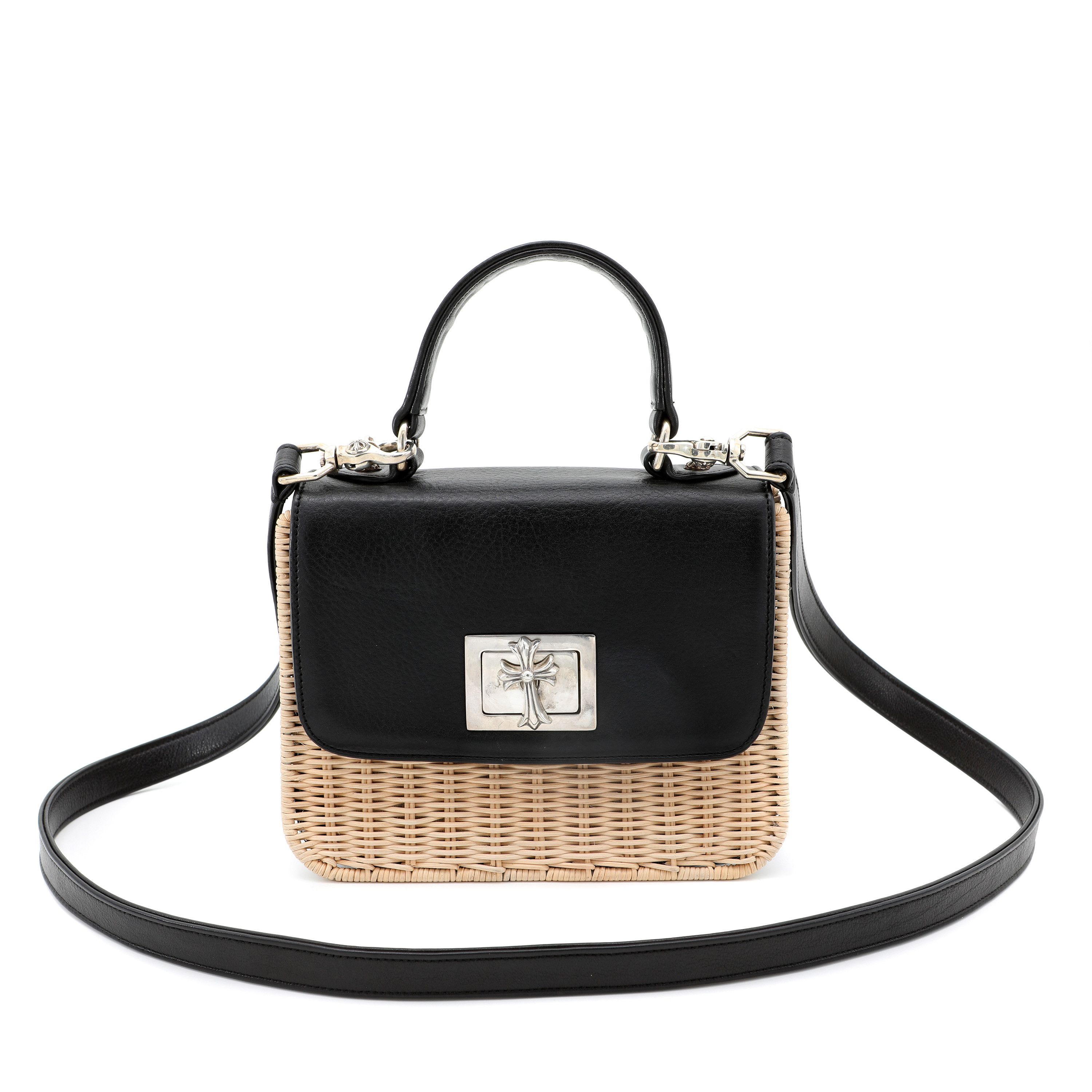 Chrome Hearts Raffia Wicker Top Handle Bag Black Size ONE SIZE - 1 Thumbnail