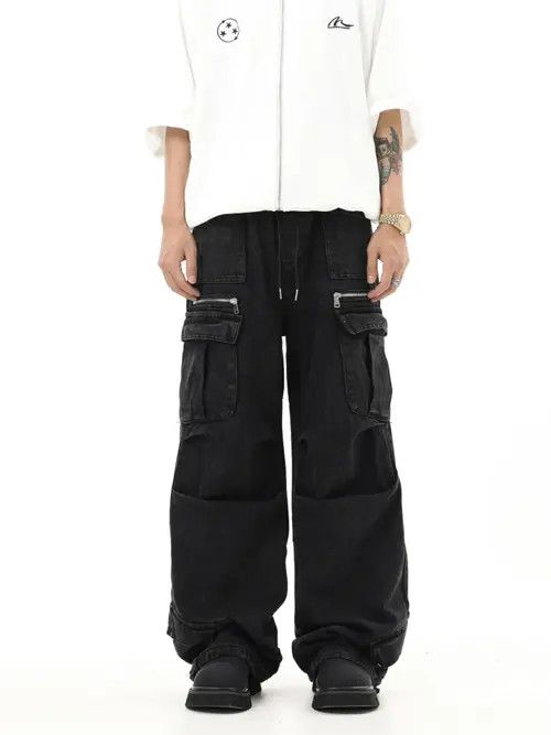 VIBE y2k baggy flared fade cargo jeans Size US 32 / EU 48 - 4 Thumbnail