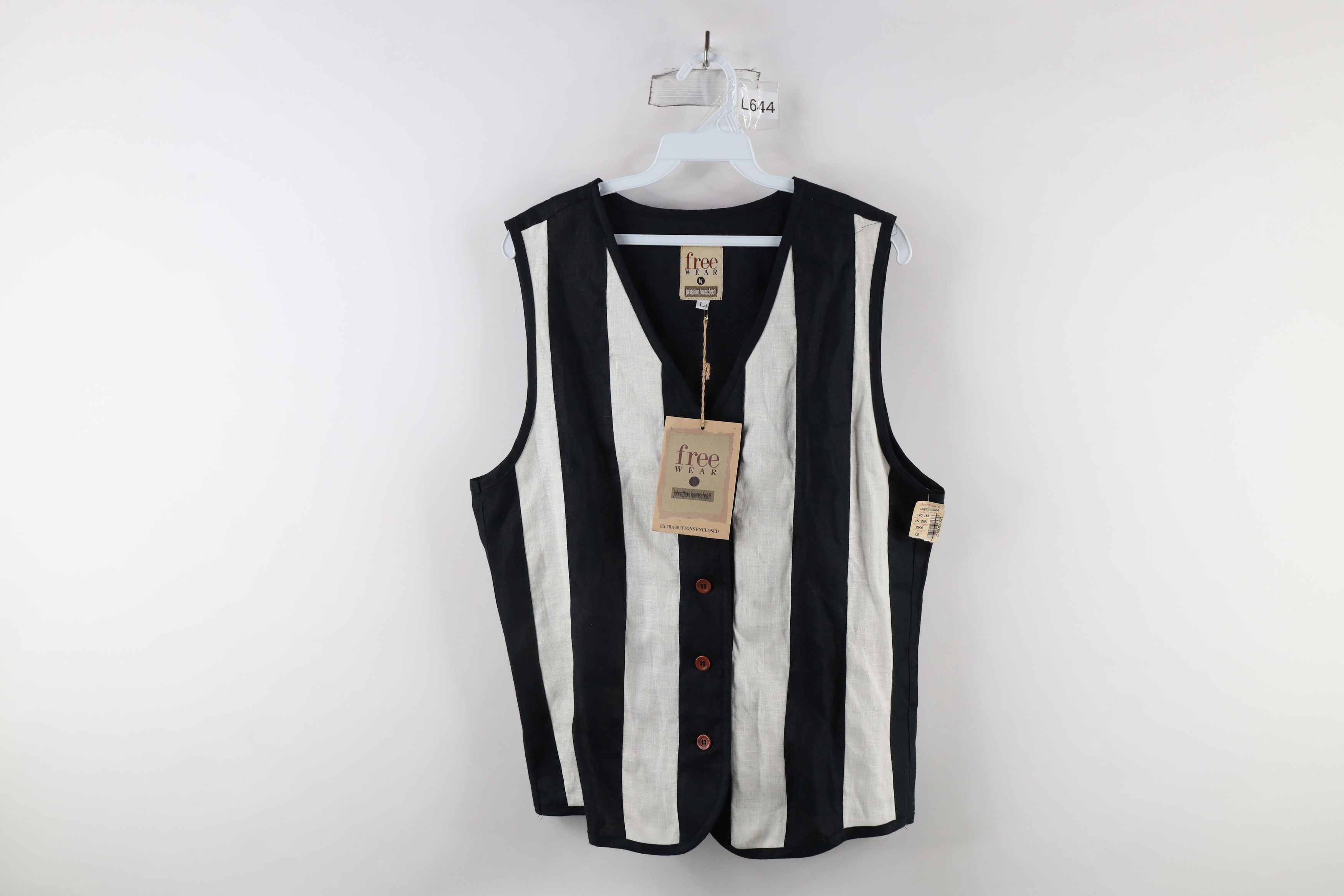 Vintage Deadstock Vintage 90s Lagenlook Button Vest Jacket USA Size L / US 10 / IT 46 - 1 Thumbnail