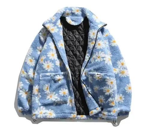 Vintage Flowers fleece zip coat Size US M / EU 48-50 / 2 - 2 Thumbnail