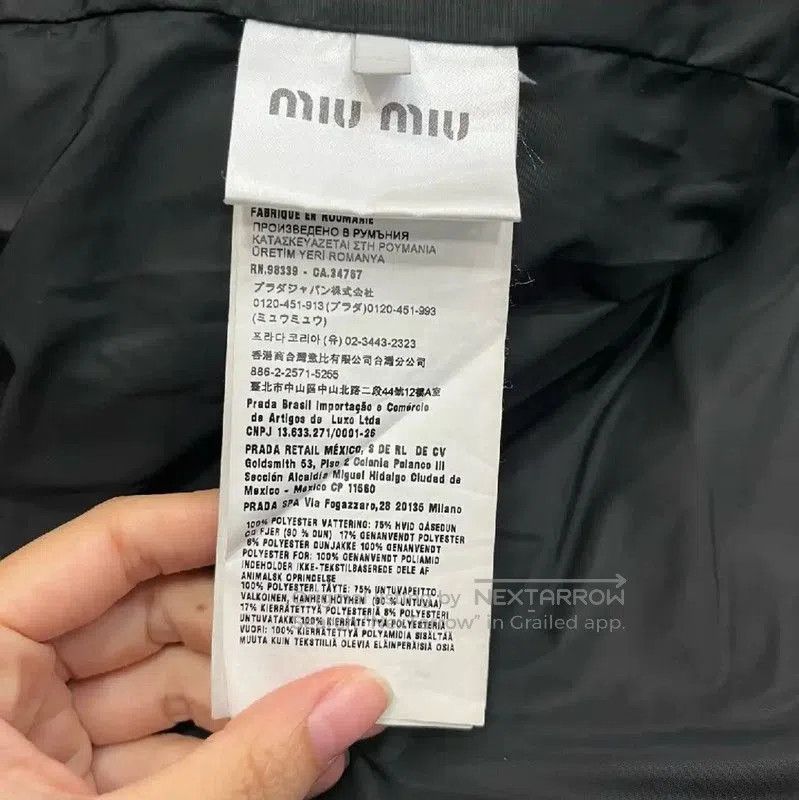 Miu Miu Miu Miu Black Cropped Puffer Jacket . Size XL / US 12-14 / IT 48-50 - 4 Thumbnail