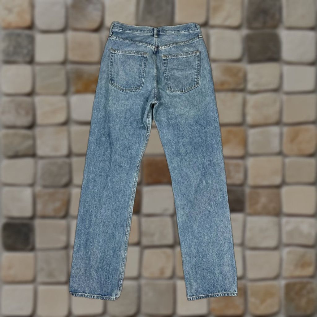 Agolde AGOLDE Jeans Womens 28 Blue Distressed Denim Straight Leg 28x31 Jeans Cotton Button Vintage No Size 28" / US 6 / IT 42 - 1 Thumbnail