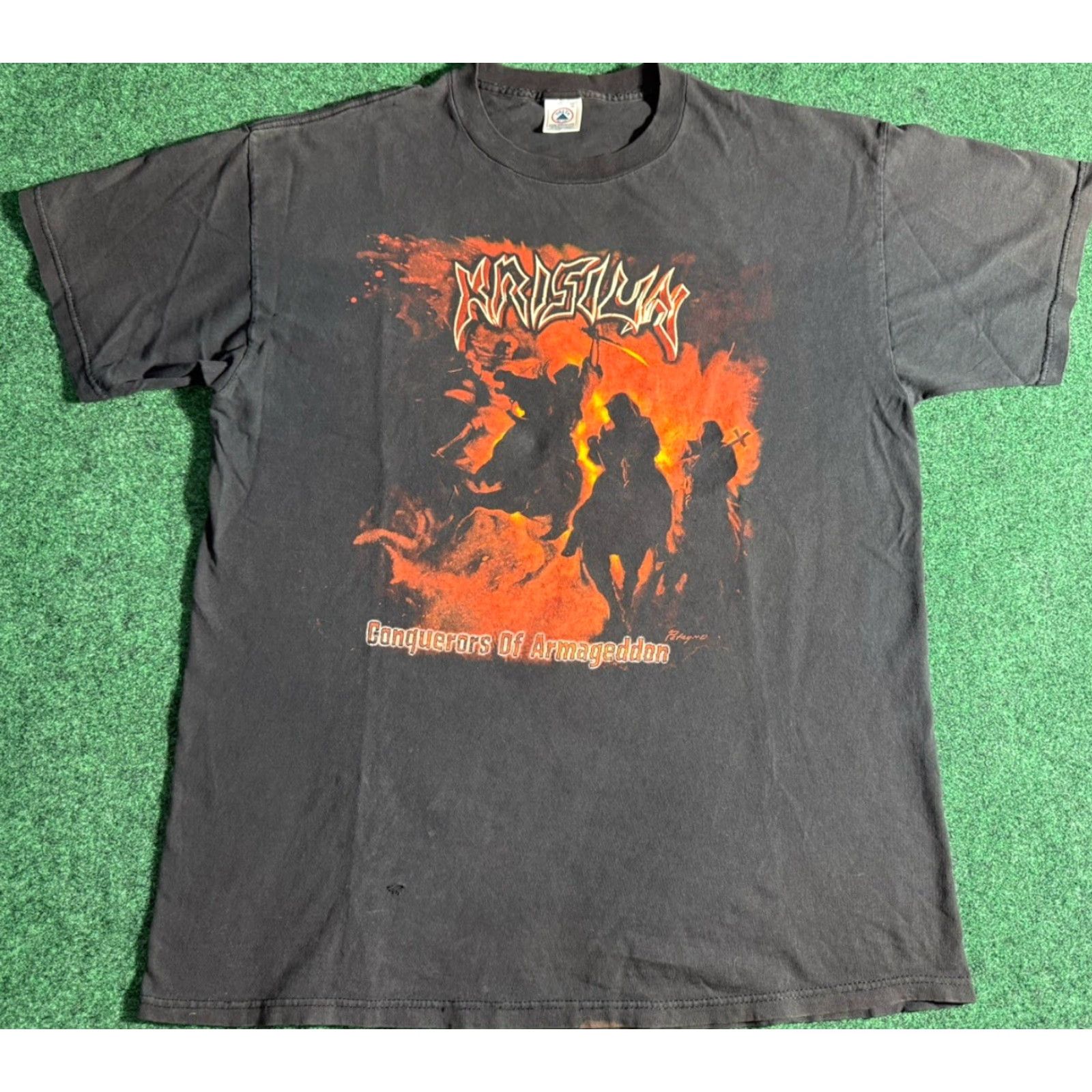 Delta VINTAGE Krisium Conquerors of Armageddon T-Shirt XL Black Death Metal Band Graphic Tee Mens Size US XL / EU 56 / 4 - 2 Thumbnail