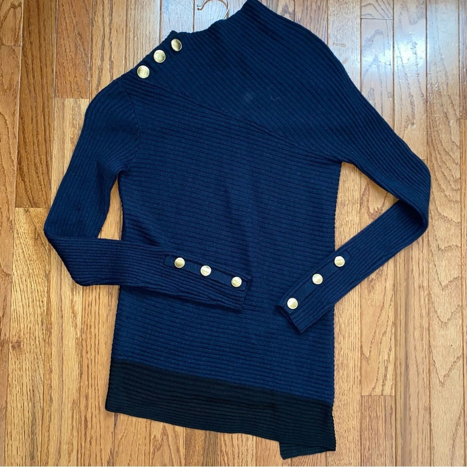 Rag & Bone RAG & BONE $398 Reanna Blue Black Sweater NWOT XXS Size XXS / US 00 / IT 34 - 2 Thumbnail