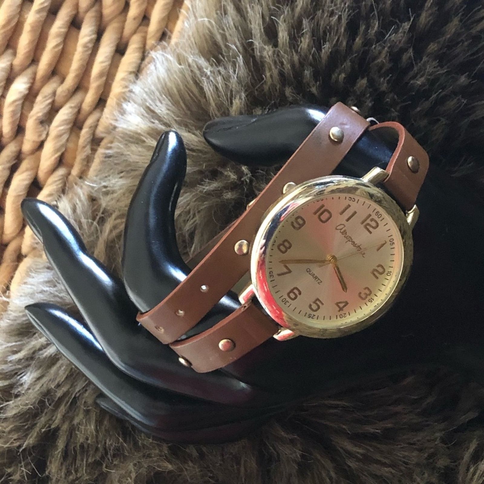 Aeropostale Ladies Aeropostale brown faux leather wrap watch Size ONE SIZE - 2 Thumbnail