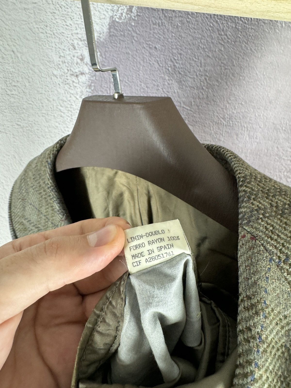 Vintage Yves Saint Laurent diffusion hommes checkered wool blazer Size 44R - 11 Thumbnail