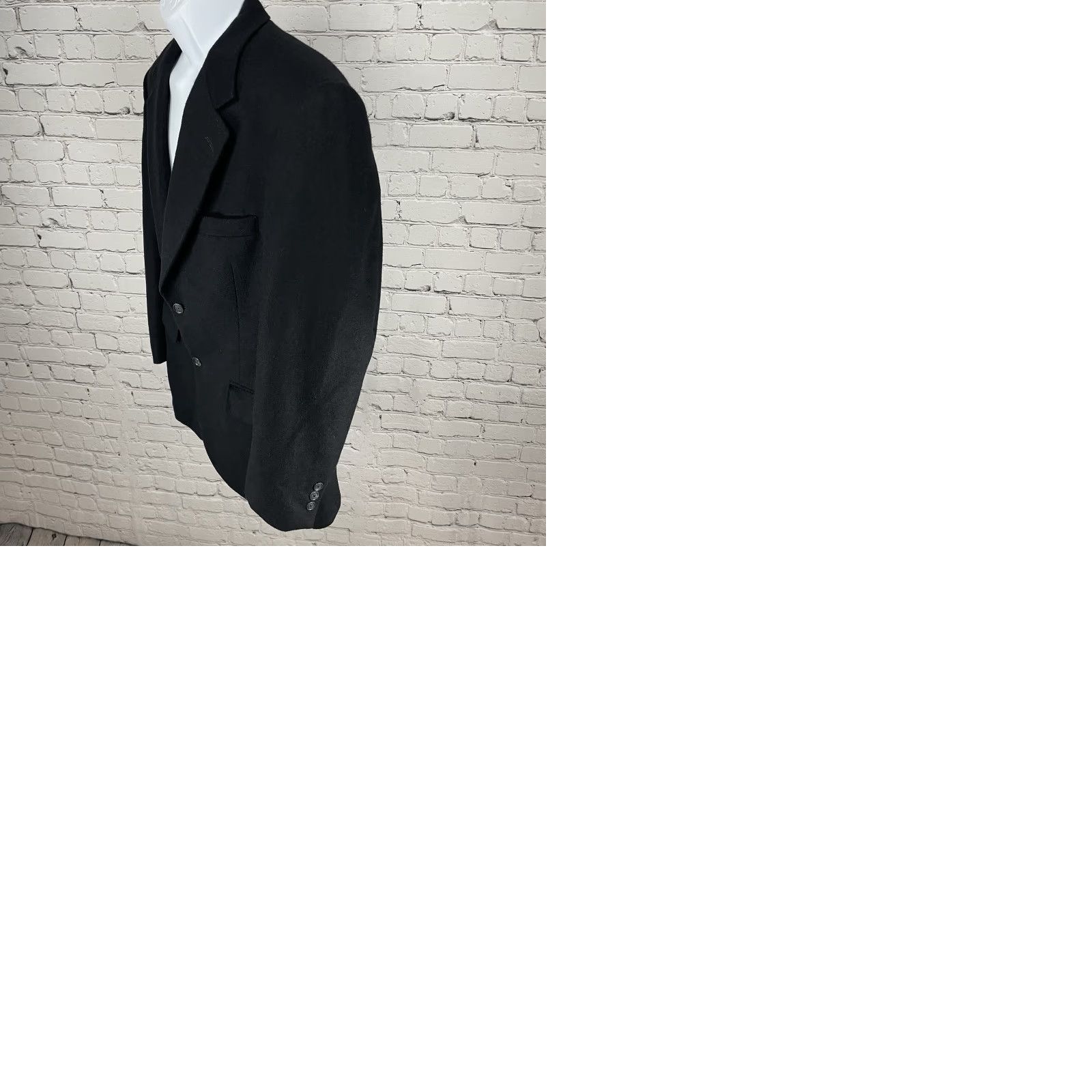 Roundtree & Yorke Roundtree & Yorke Blazer Jacket Black Camelhair 2 Button Notch Vented Size 38R Size 38R - 10 Thumbnail