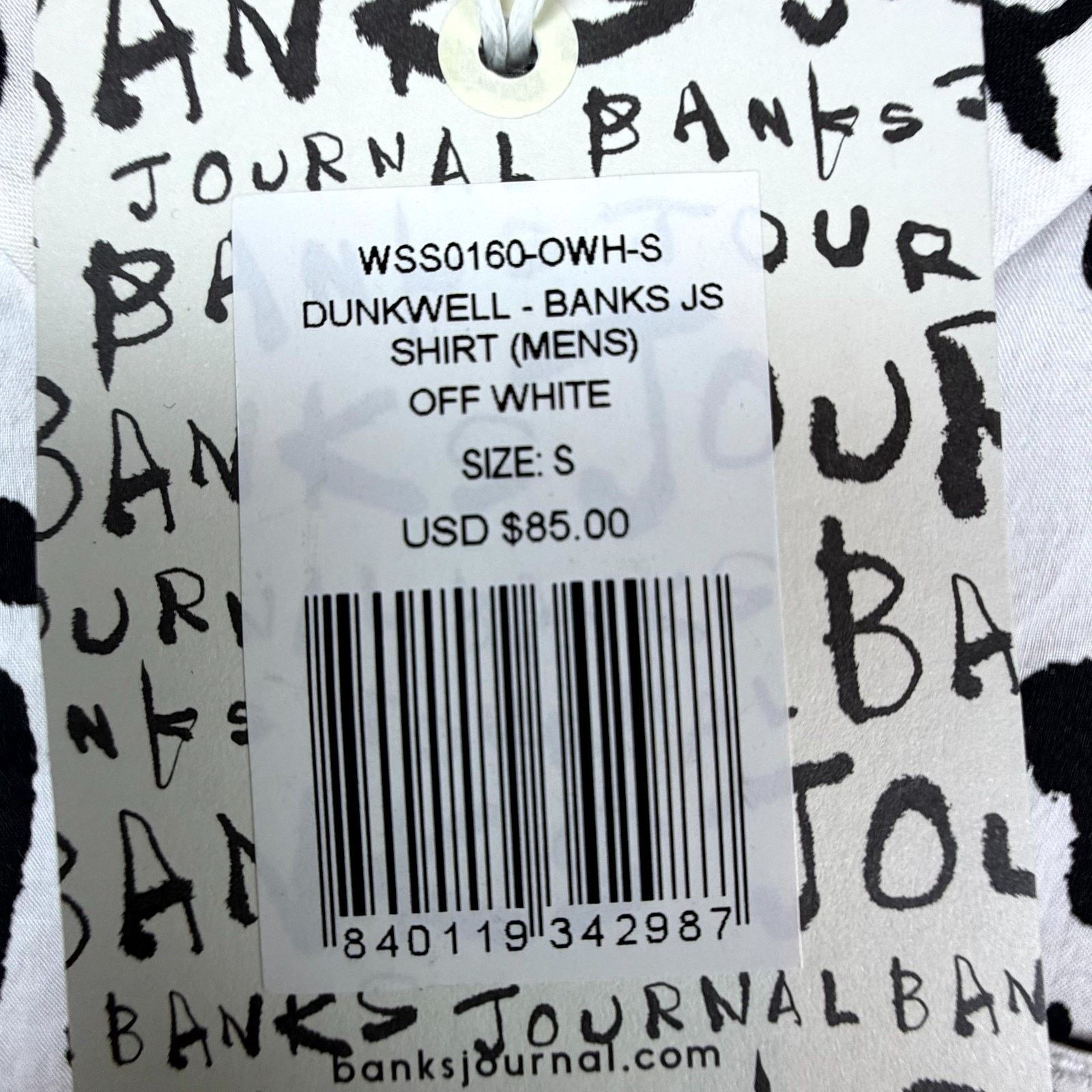 Banks Journal Banks Journal Dunkwell Shirt Small Off White Black Script Size US S / EU 44-46 / 1 - 7 Thumbnail