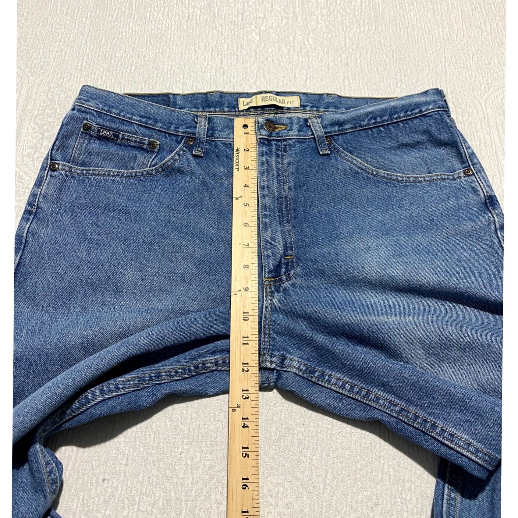 Lee Lee Regular Fit Jeans Mens Denim Pants Blue 38×30 Straight 5-Pocket Mid Rise Relaxed Fit Casual Everyday Jeans Size US 38 / EU 54 - 6 Thumbnail
