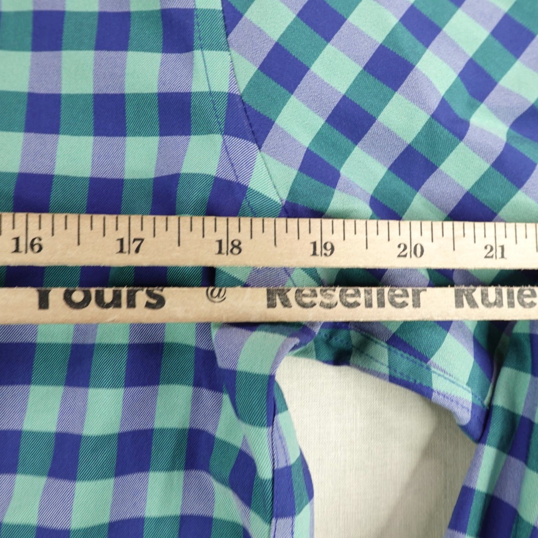 Vintage Twillory Shirt Mens Medium Blue Green Gingham Plaid Button Up Flex Performance Size US M / EU 48-50 / 2 - 7 Thumbnail