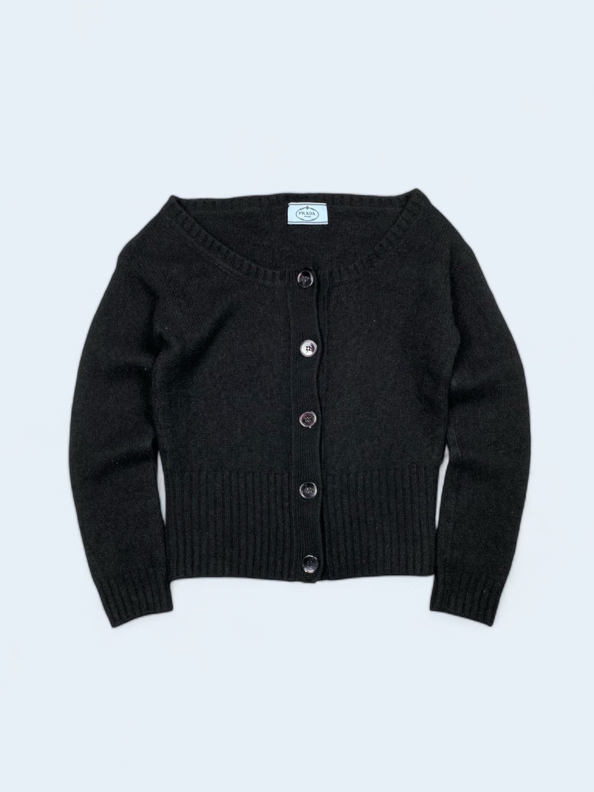 image of Prada Wool Cashmere Cardigan Size 40 in Black, Women's