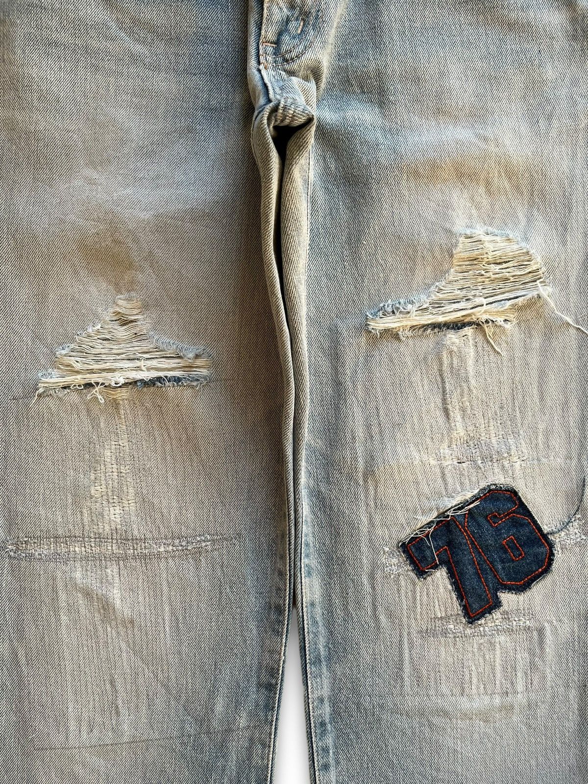 Edwin Vintage Japan Edwin 503 Distressed Patched Baggy Style Jeans Size US 32 / EU 48 - 5 Thumbnail