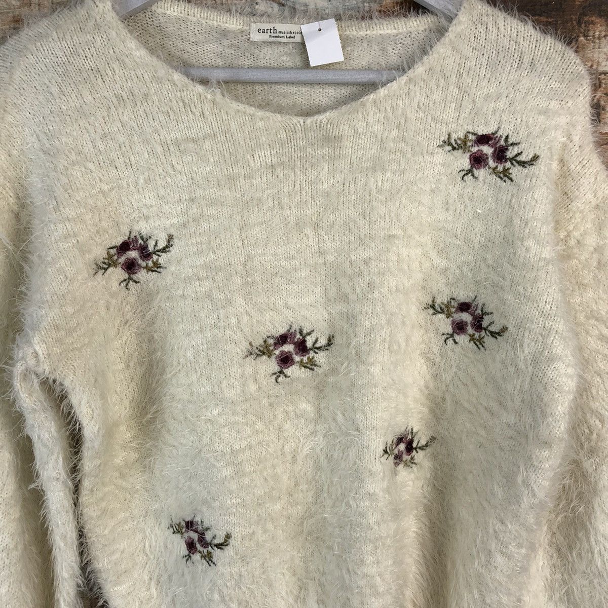 Homespun Knitwear × Japanese Brand DLL Earth Music & Econology Ivory Knitwear #C226 Size S / US 4 / IT 40 - 5 Thumbnail