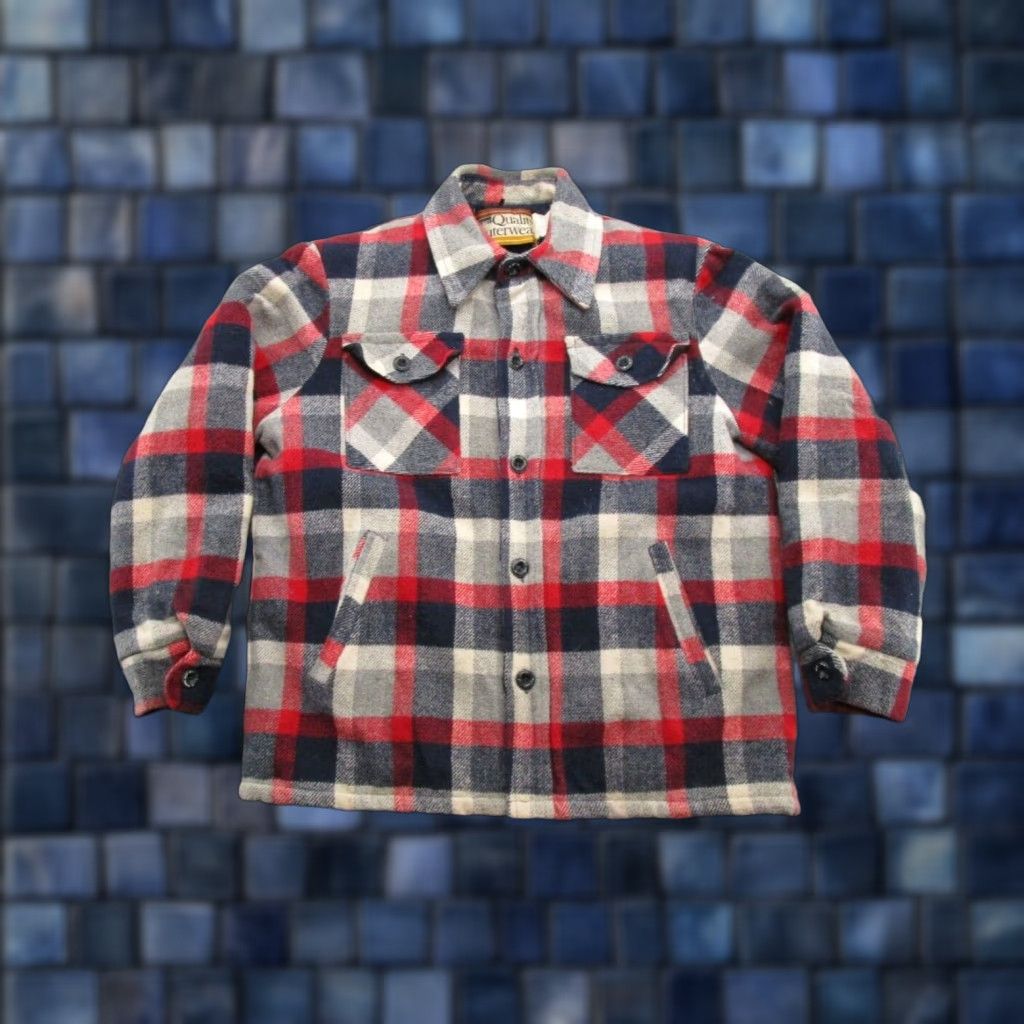 Vintage VINTAGE Montgomery Ward Plaid Jacket Shirt Shacket Mens L Wool Blend Lined 90s Size US L / EU 52-54 / 3 - 1 Thumbnail