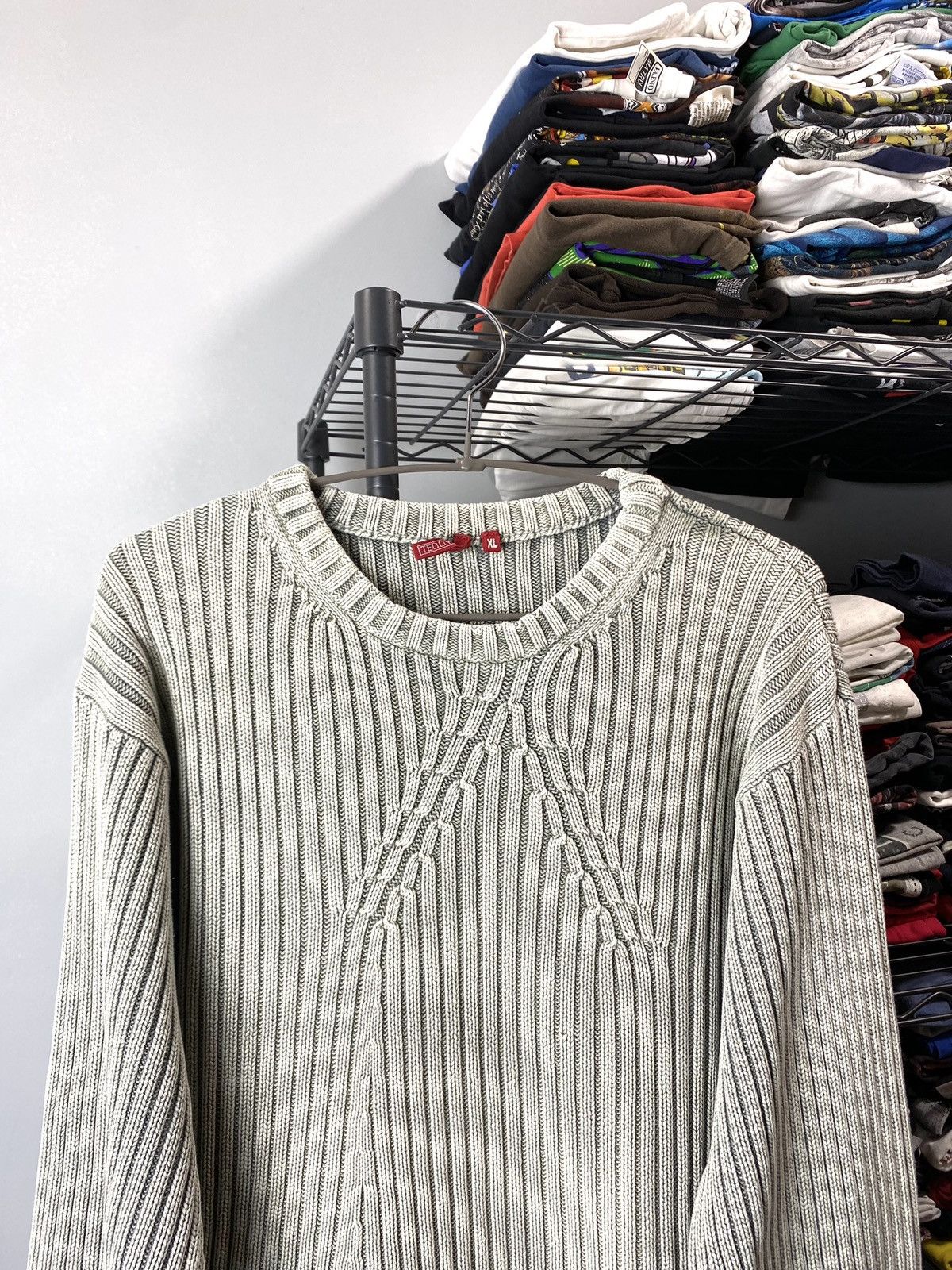 Vintage Y2K Vintage Striped Diesel Style Japanese Knit Sweater Size US XL / EU 56 / 4 - 2 Thumbnail