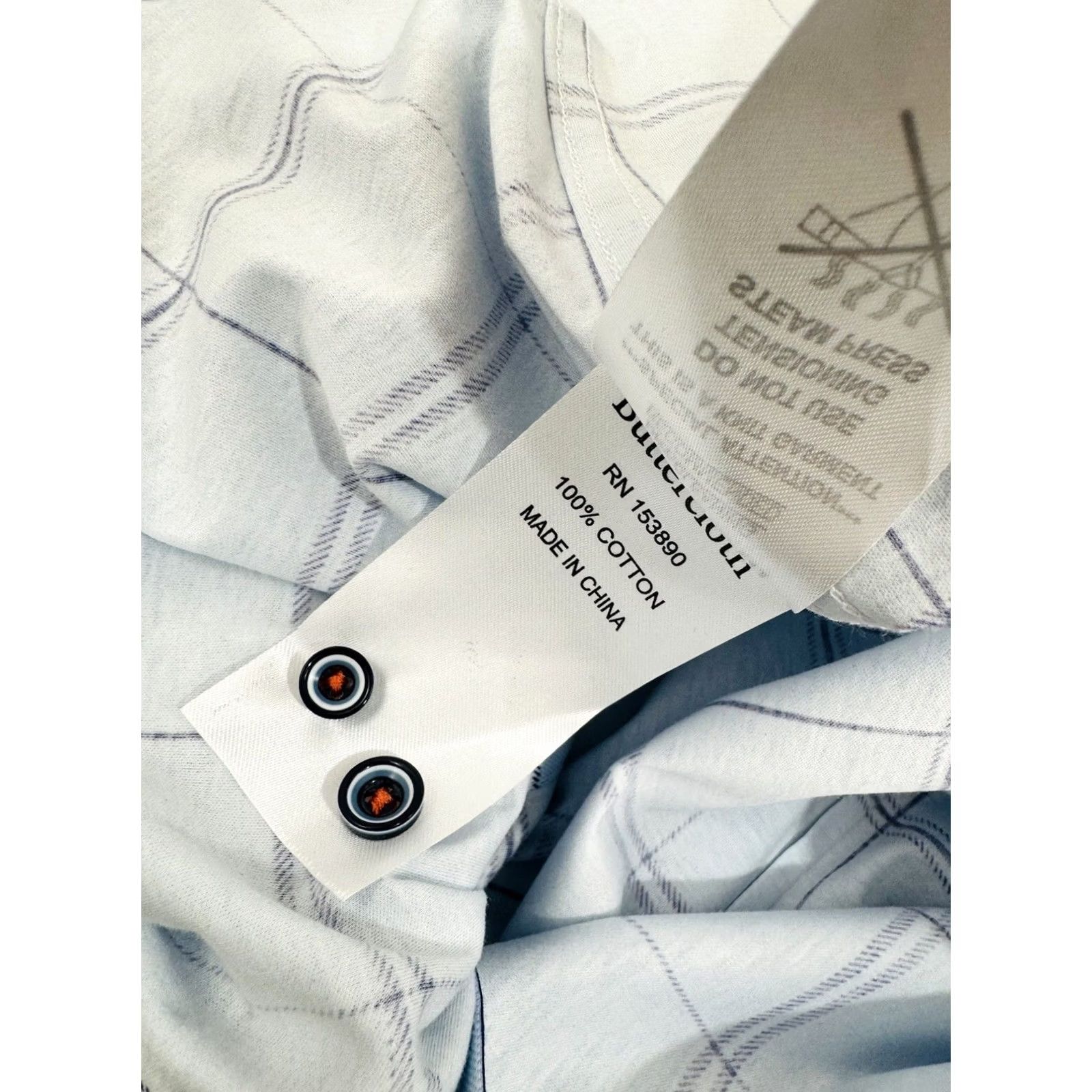 Buttero BUTTER CLOTH Plaid Shirt - M - Blue / Purple / Black - NEW w TAGS - Flip Cuff - Button-Up Shirt - Men Size US M / EU 48-50 / 2 - 7 Thumbnail