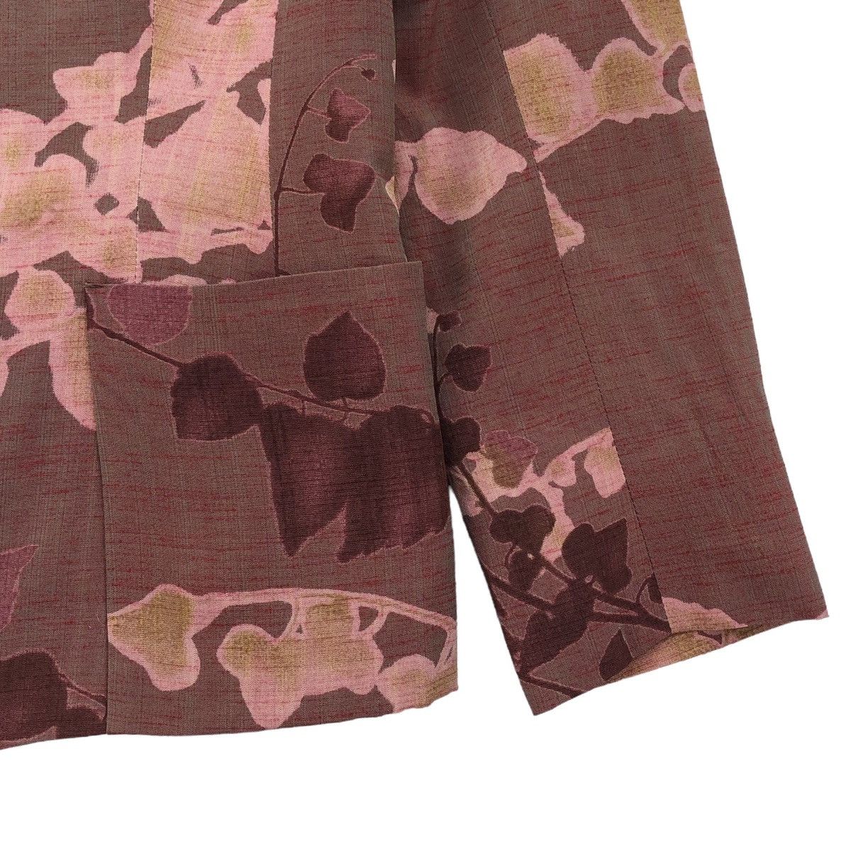 Kenzo KENZO Paris Brown Floral Pattern Rayon Suit Blazer / Jacket Size M / US 6-8 / IT 42-44 - 11 Thumbnail