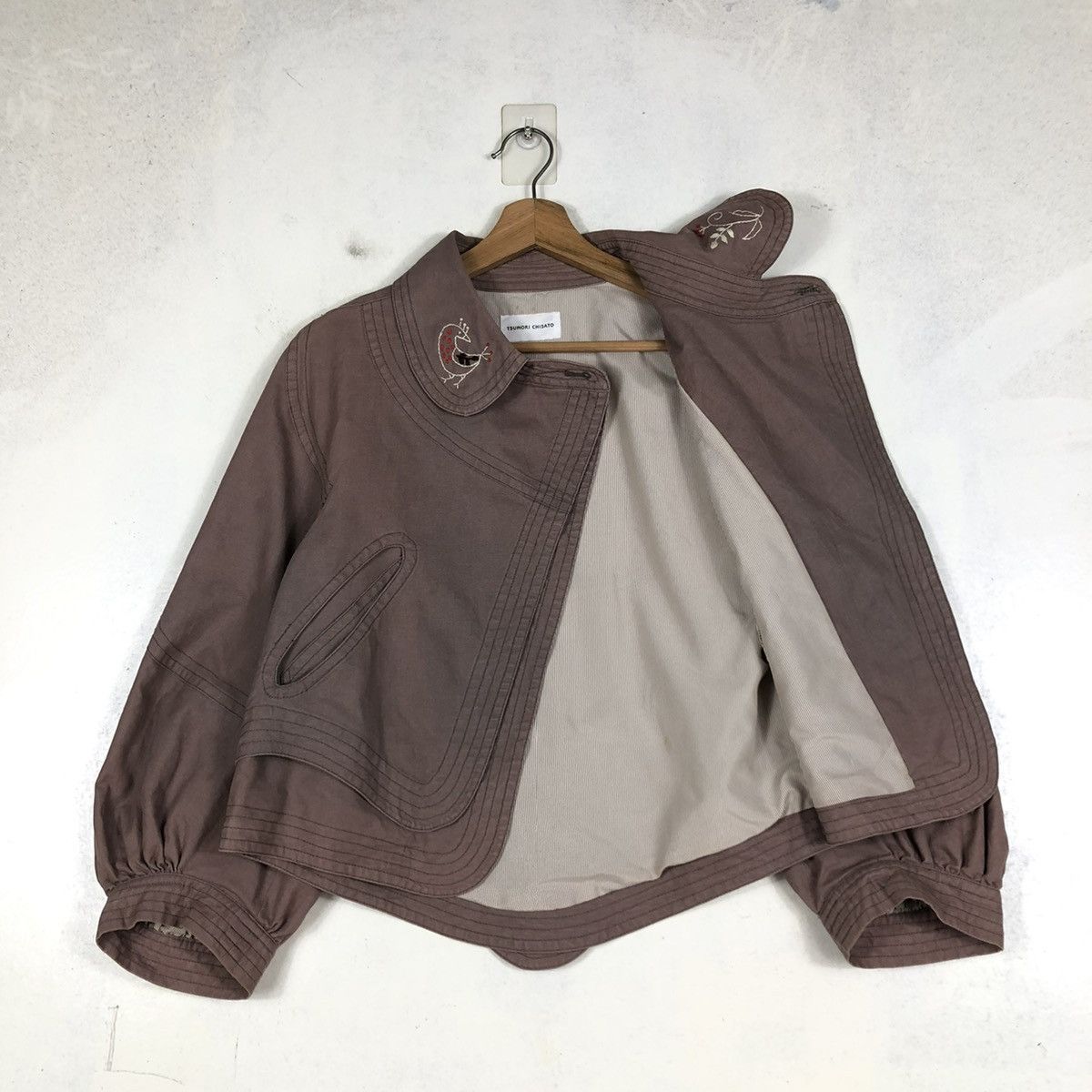 Issey Miyake 📌CROPPED BIKER JACKET DOUBLE LAYER TSUMORI CHISATO Size US M / EU 48-50 / 2 - 12 Thumbnail