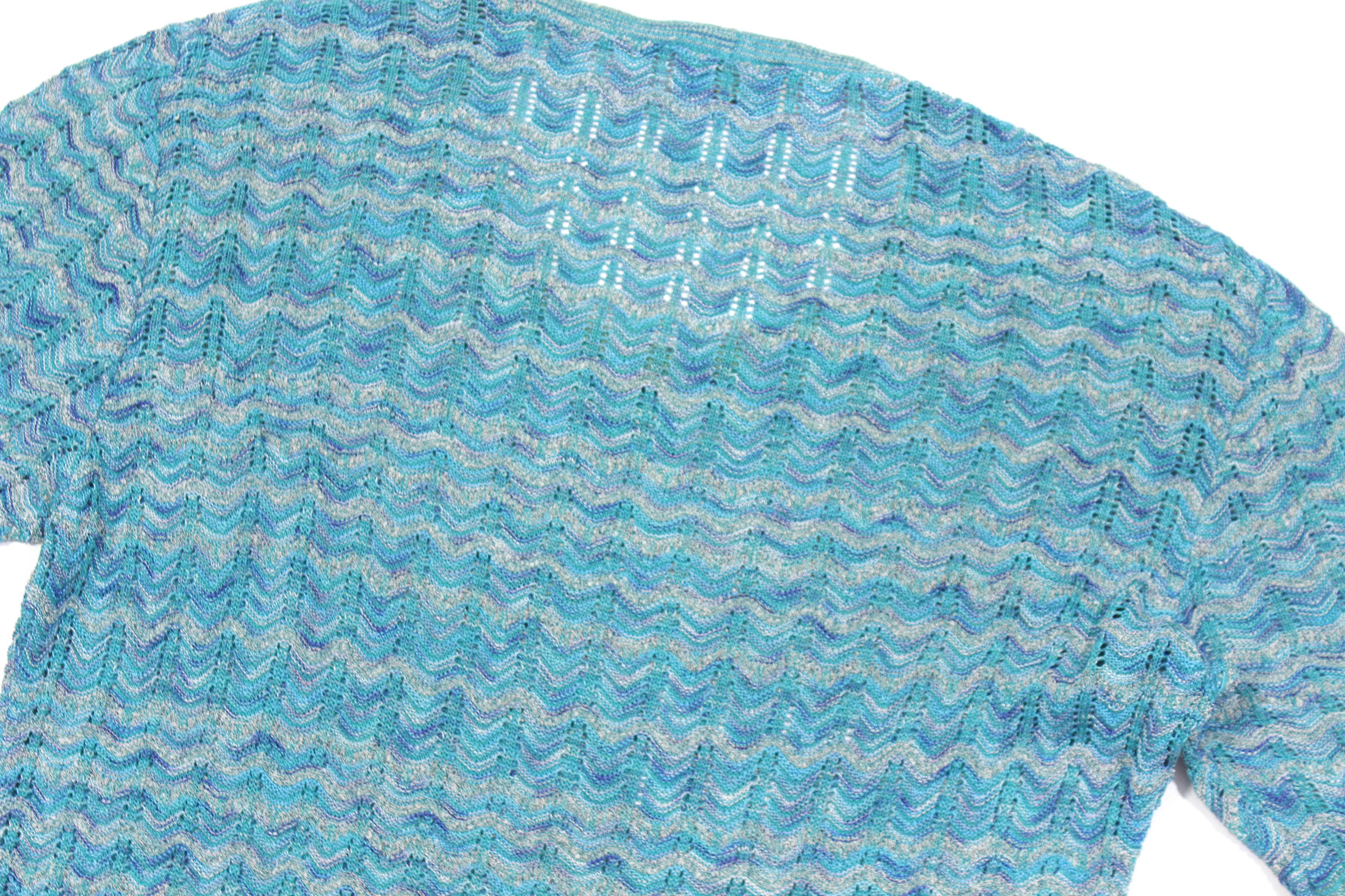 Missoni 90S Multicolor Mesh Knit Sweater Size M / US 6-8 / IT 42-44 - 4 Thumbnail