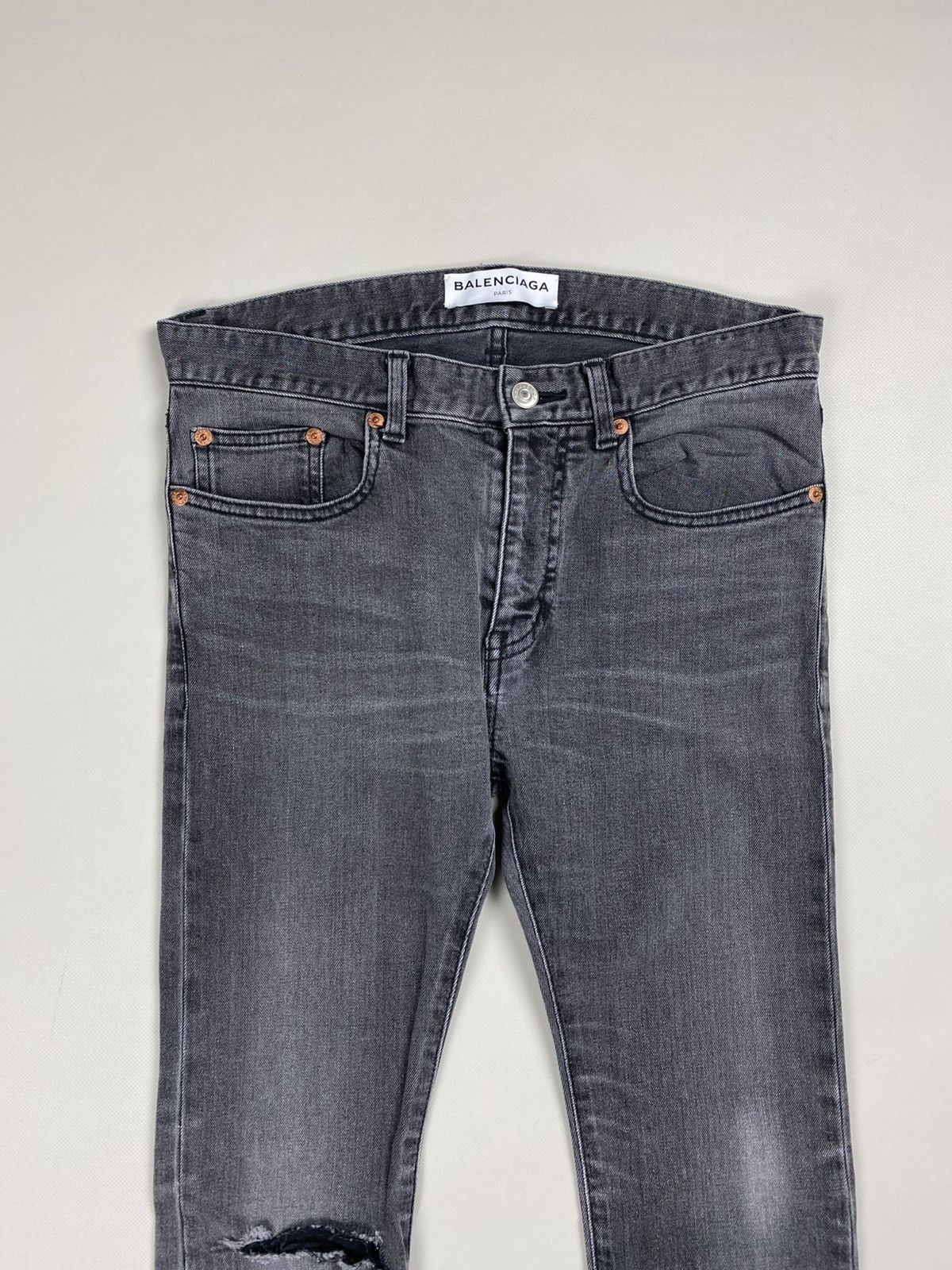 Balenciaga Balenciaga ladies distressed denim skinny biker jeans Size 28" / US 6 / IT 42 - 6 Thumbnail