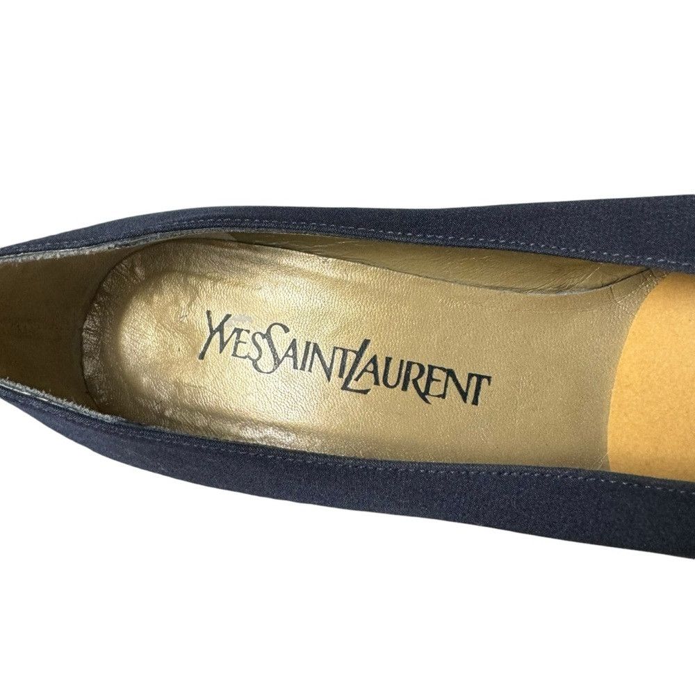 Yves Saint Laurent Vintage Yves Saint Laurent Navy Silver Square Heel Made In Size US 6 / IT 36 - 4 Thumbnail