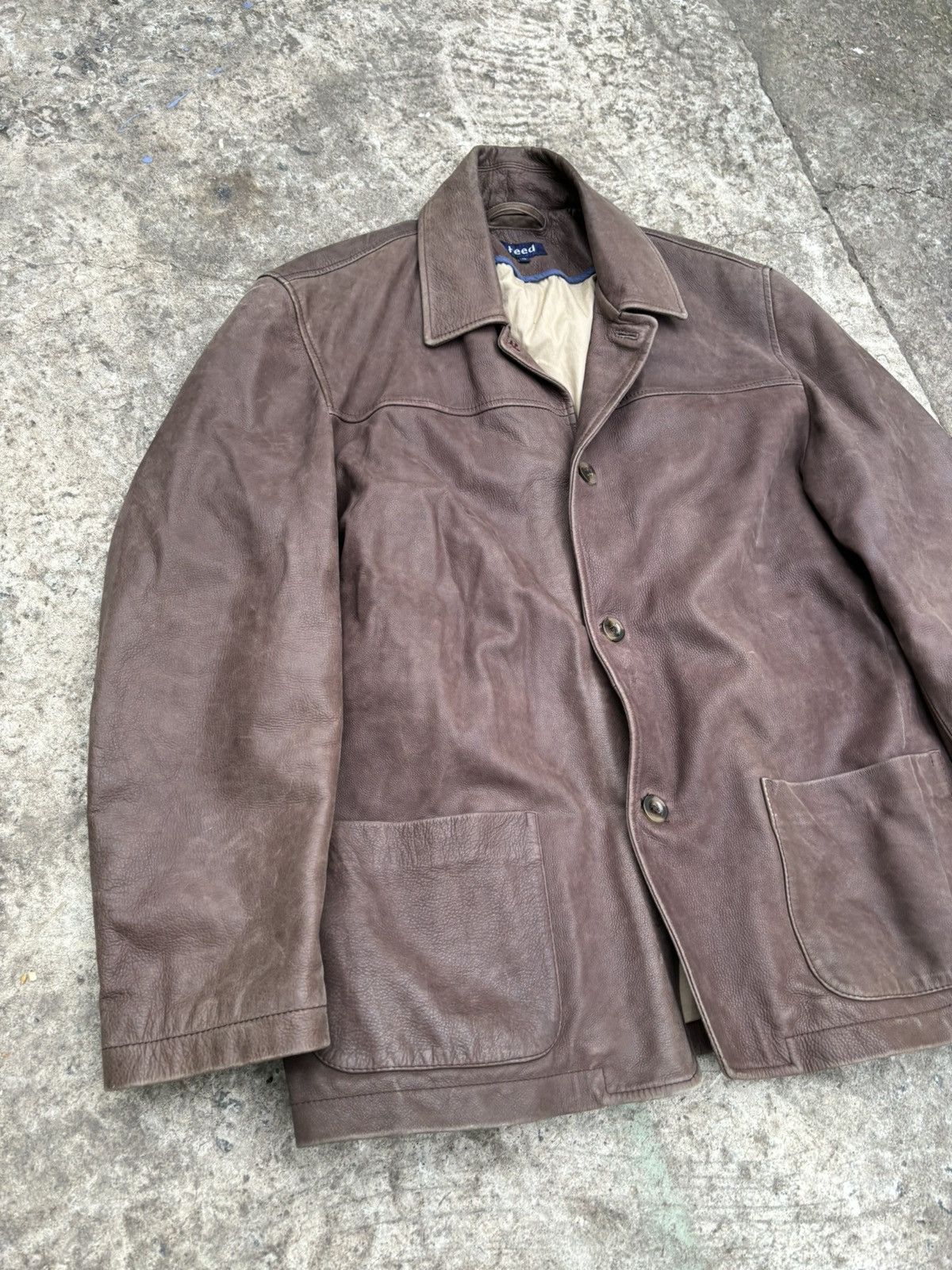 Genuine Leather Vintage Reed Brown Leather Jacket Size US XL / EU 56 / 4 - 6 Thumbnail