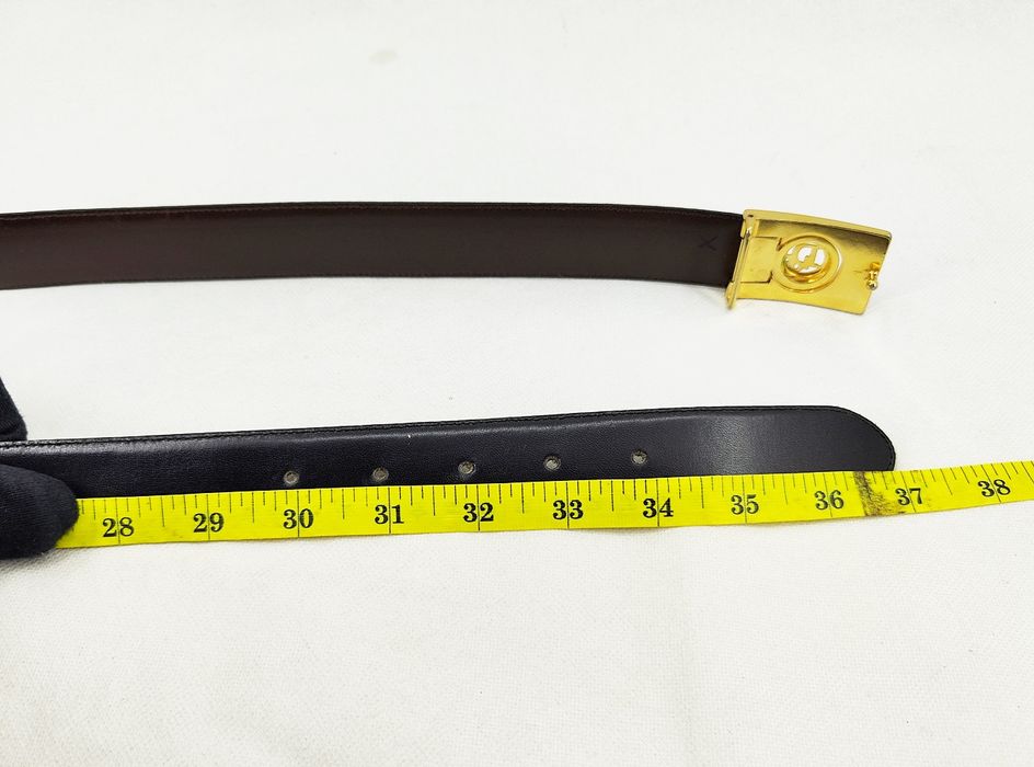 HM ITHAQUE BELT SILVER BUCKLE & REVERSIBLE CAMEL BROWN AND BLACK LEATHER STRAP 38MM