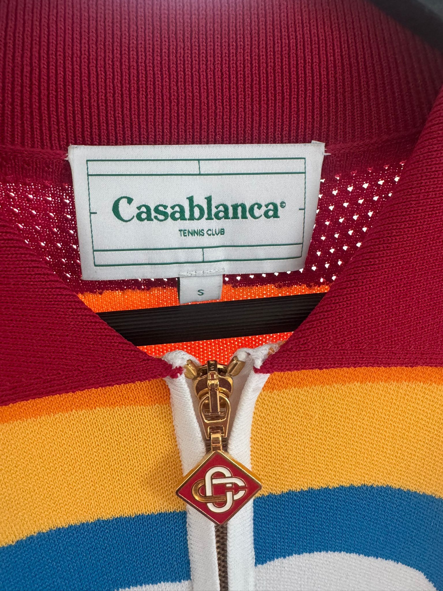 Casablanca Casablanca Tennis Club Gradient Sunset Knit Zip-Up Sweater Size US S / EU 44-46 / 1 - 3 Thumbnail