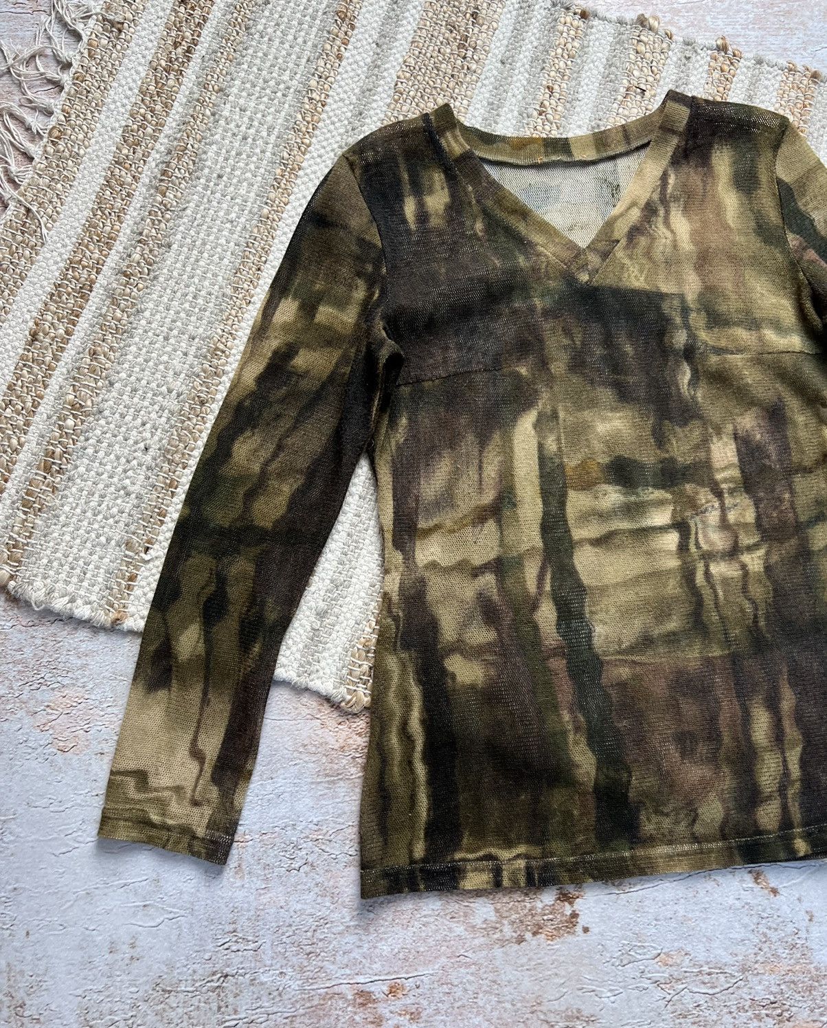 20471120 × Japanese Brand Vintage abstract mesh long sleeve Size S / US 4 / IT 40 - 2 Thumbnail