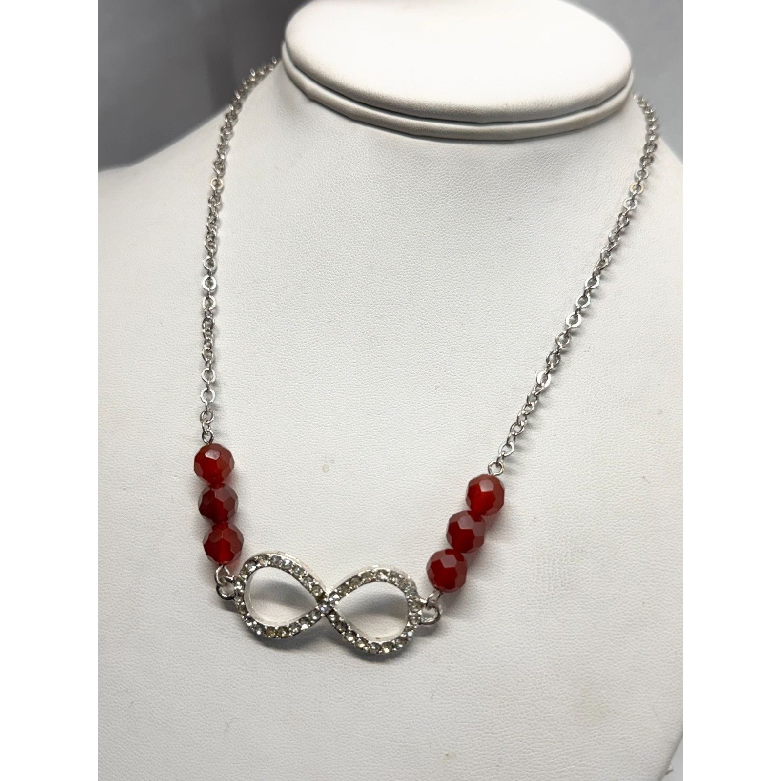 Vintage Vintage rhinestone infinity sign carnelian semi precious bea Size ONE SIZE - 3 Thumbnail