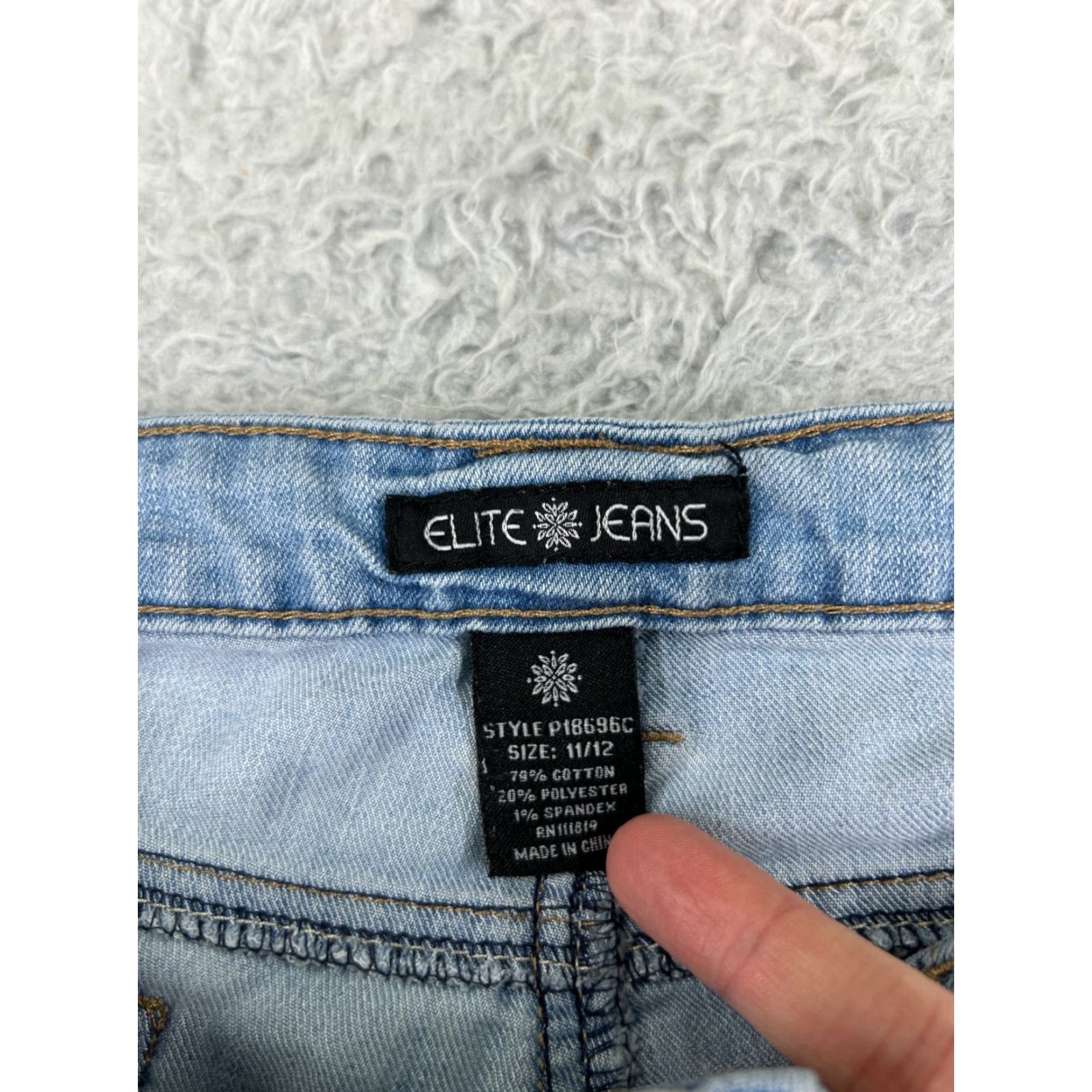 Vintage Elite Jeans Jeans Women's 30x28 Blue Denim Tapered Distressed Cotton Blend 11 Regular Belt Loops 5-Pocket Design Size 32" / US 10 / IT 46 - 6 Thumbnail