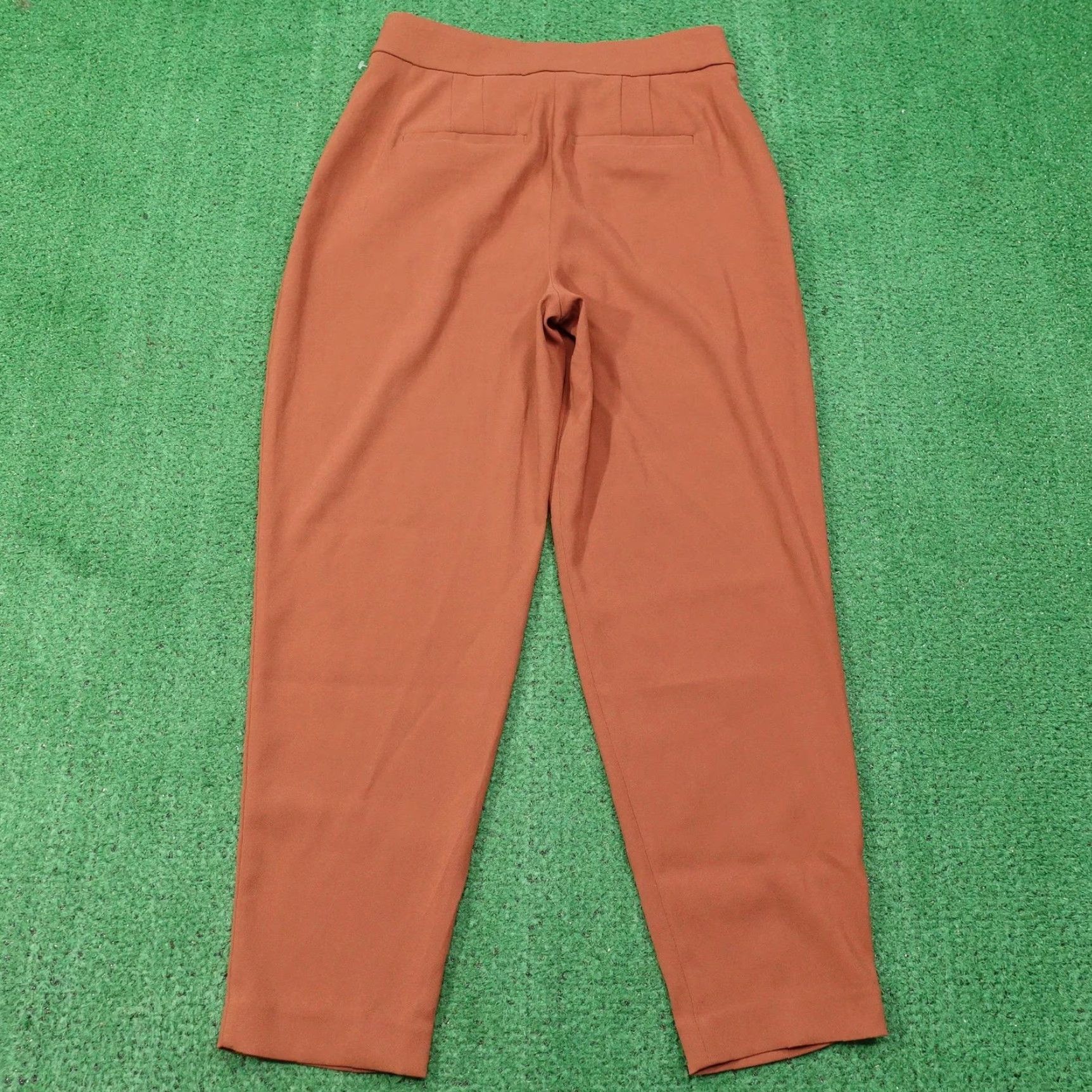 Express VINTAGE Express Stylist Ankle Super High Rise Pants Womens 4 Brown Crepe Pleated Pockets 28x26.5 Women Size 27" / US 4 / IT 40 - 4 Thumbnail