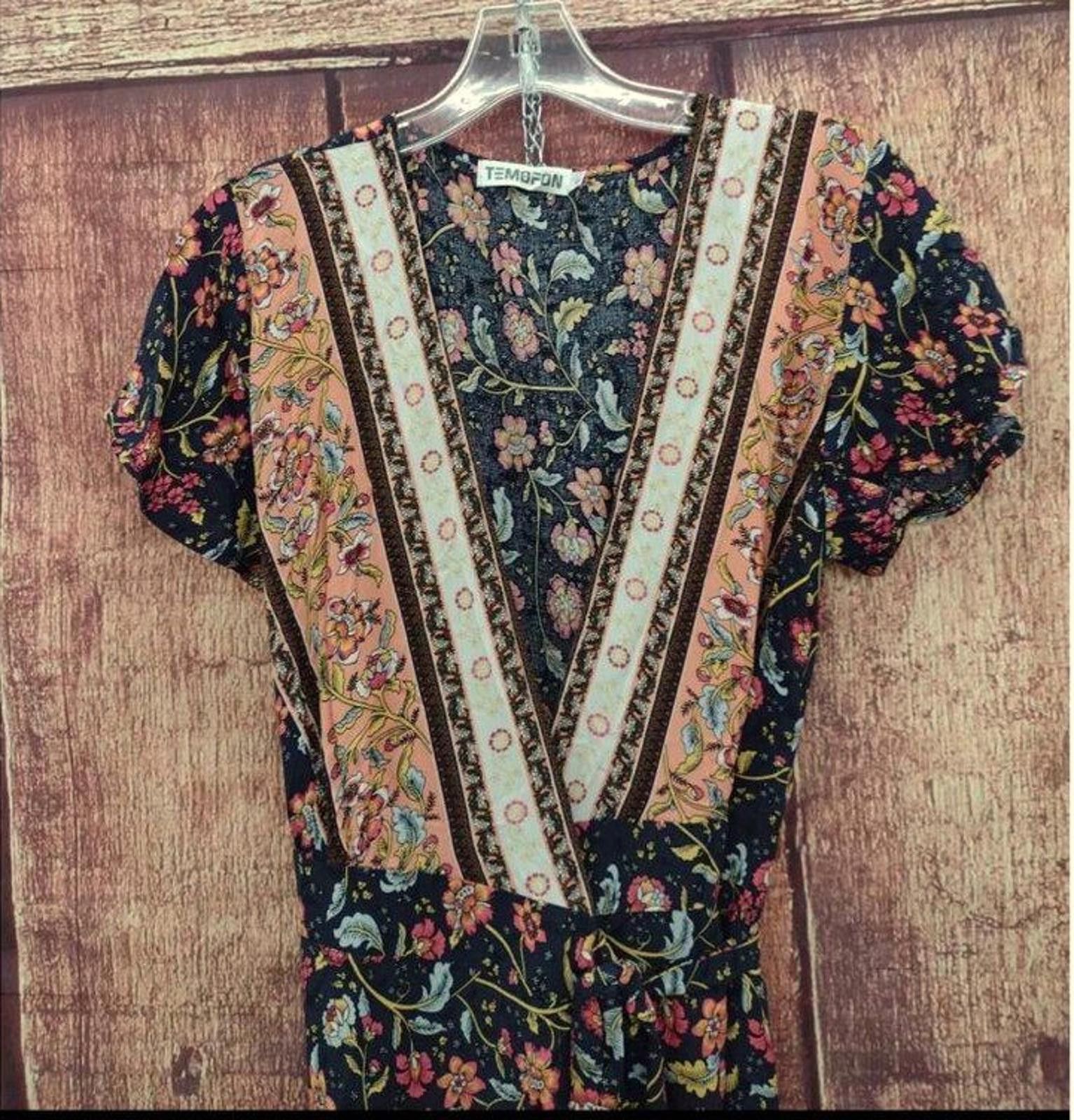 Designer Temofon Women's Wrap Dress Size Large Size L / US 10 / IT 46 - 6 Thumbnail