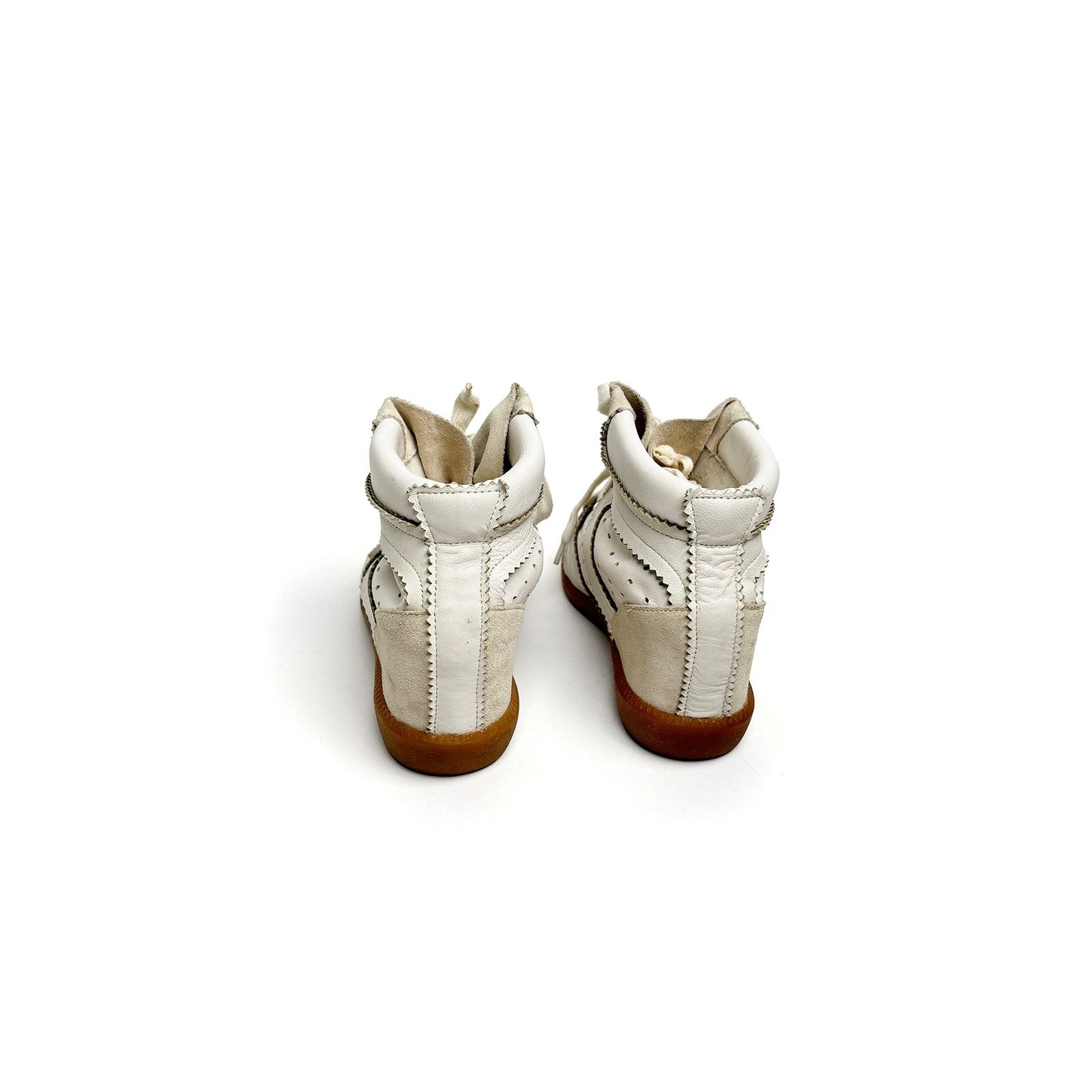 Isabel Marant Beige/White Leather Sneaker Wedge Size US 7 / IT 37 - 5 Thumbnail
