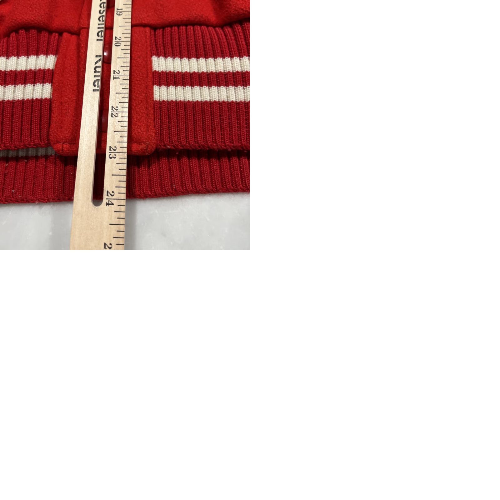 Paradise VINTAGE DeLong Paradise Valley Phoenix Trojans Varsity Coat Size 36 Wool USA Jacket/Coat Red Patches Short Stand-Up Collar Mens Varsity Jacket Size US XXS / EU 40 - 12 Thumbnail