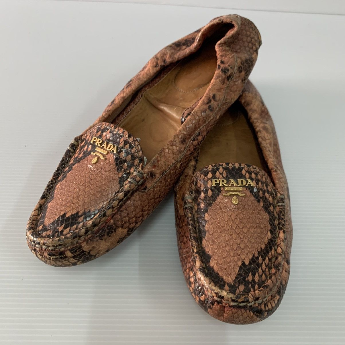 Prada Prada Leather Snake Flats Shoes Size US 10 / IT 40 - 2 Thumbnail