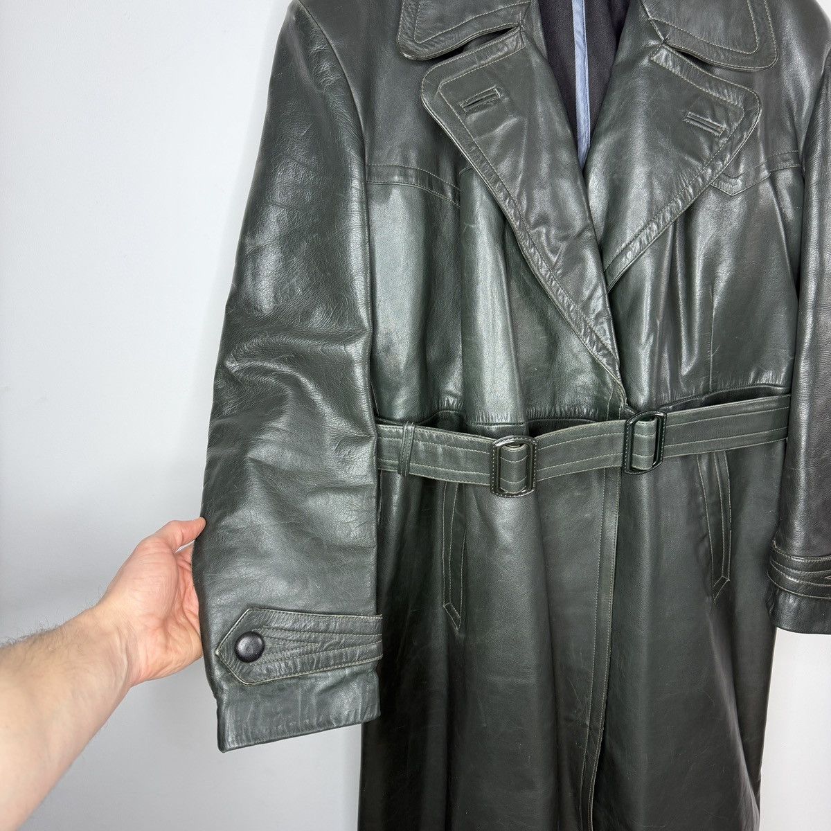 Genuine Leather Vintage 1980s very rare heavy belted leather coat 80s Size US M / EU 48-50 / 2 - 6 Thumbnail