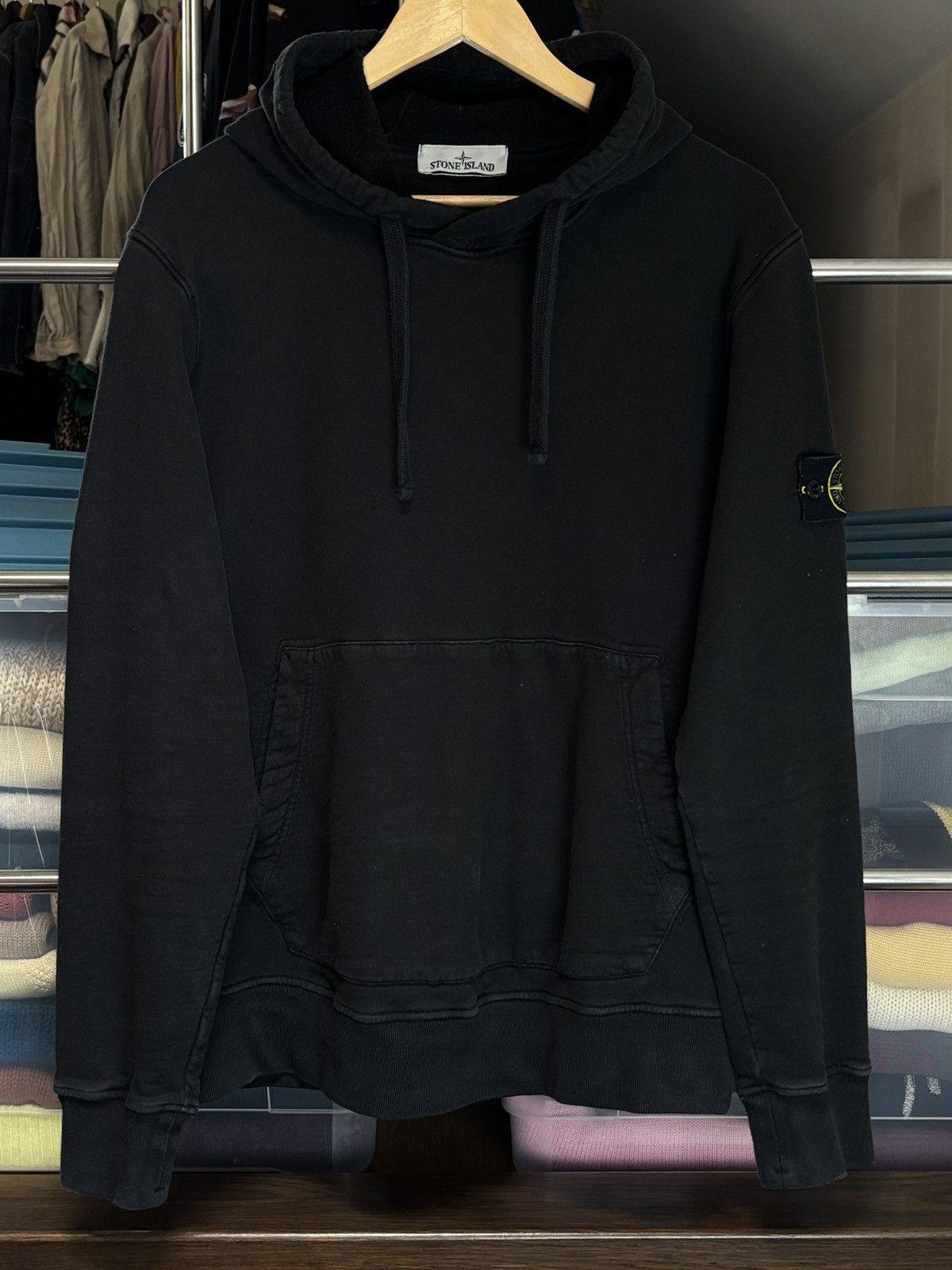 Massimo Osti × Stone Island Stone Island Black Hoodie Streetwear Badge Size US L / EU 52-54 / 3 - 1 Thumbnail