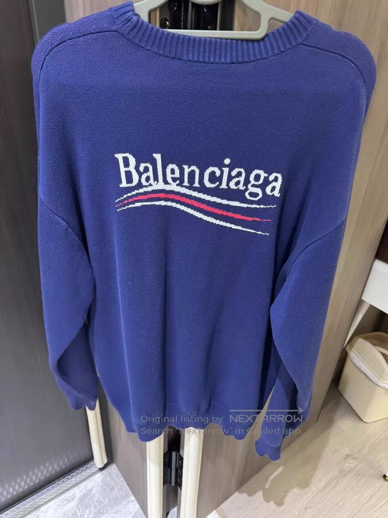Balenciaga Balenciaga Blue Coke Logo Sweater Size US S / EU 44-46 / 1 - 2 Thumbnail