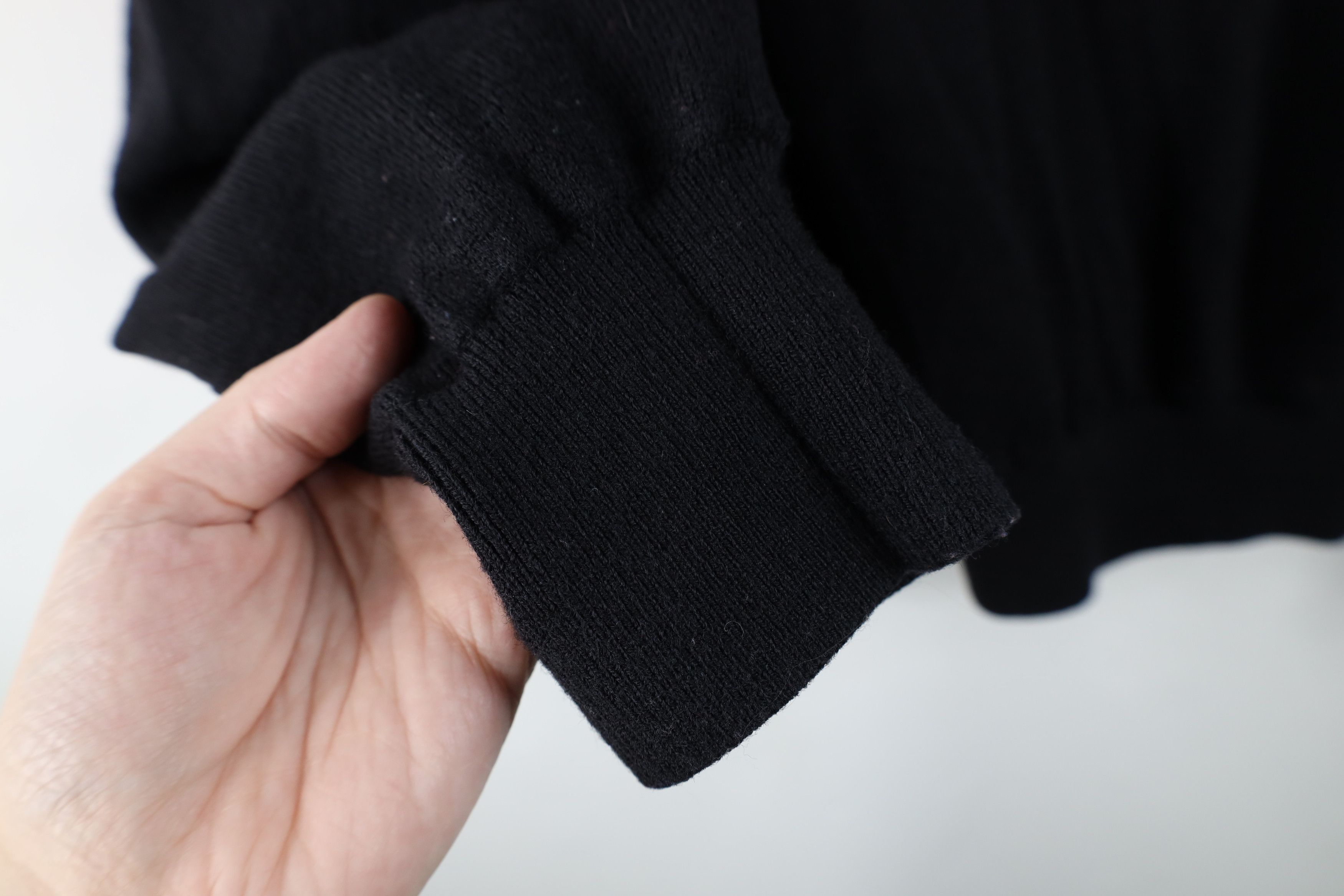 Vintage Vintage Blank Lined Wool Knit Half Zip Sweater Jacket Black Size US S / EU 44-46 / 1 - 6 Thumbnail