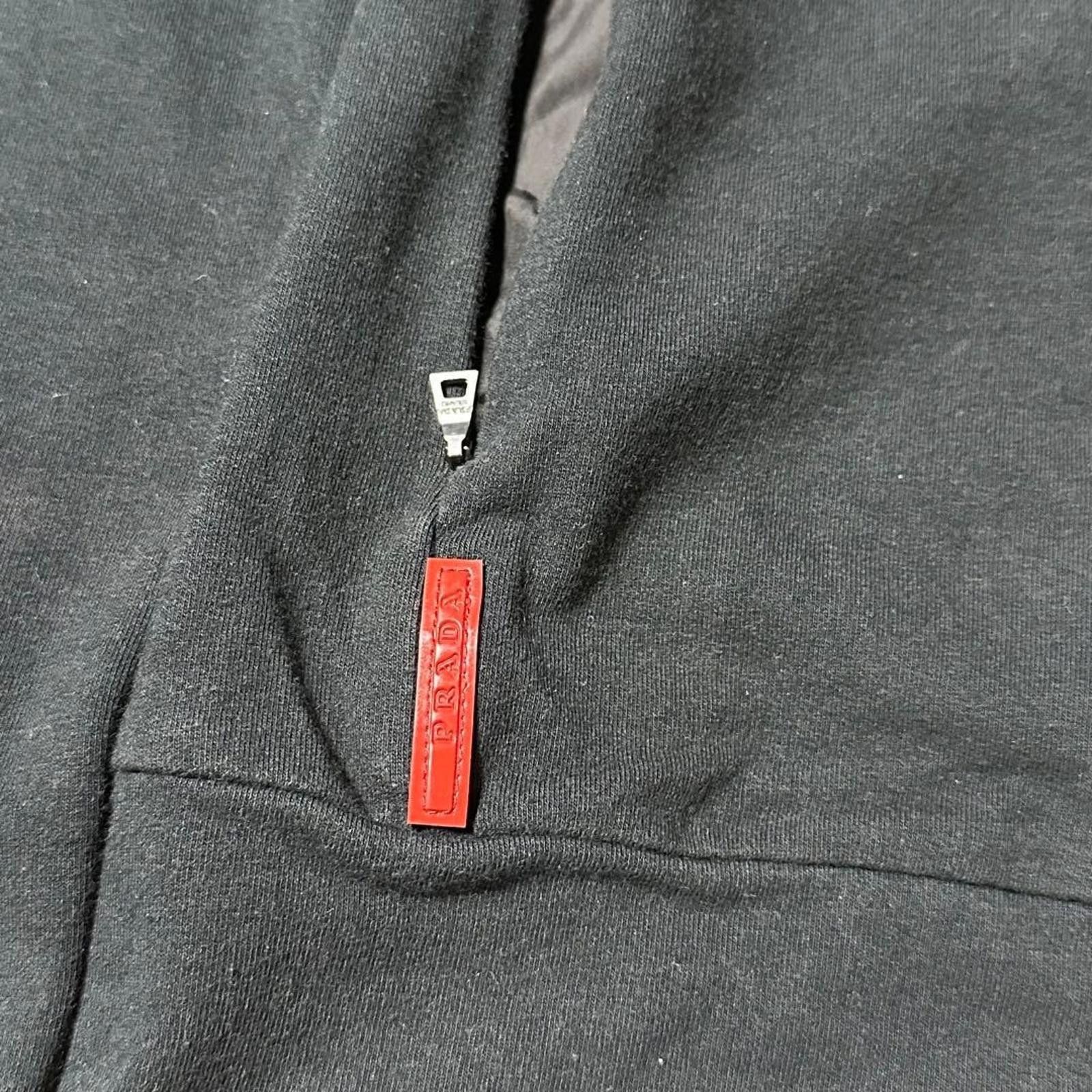 Prada Prada - Black Hooded Zip-Up Sweatshirt Size M / US 6-8 / IT 42-44 - 4 Thumbnail