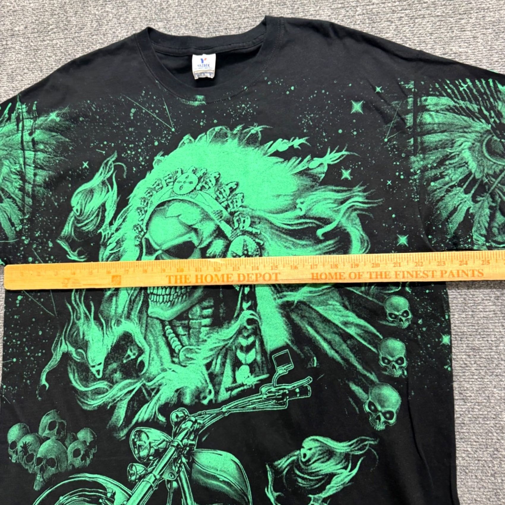 Vintage VINTAGE Cancun Mexico Y2K T-shirt Men's 2XL Green Black AOP Green 90s Skull Skater Shirt Mens Size US XXL / EU 58 / 5 - 4 Thumbnail