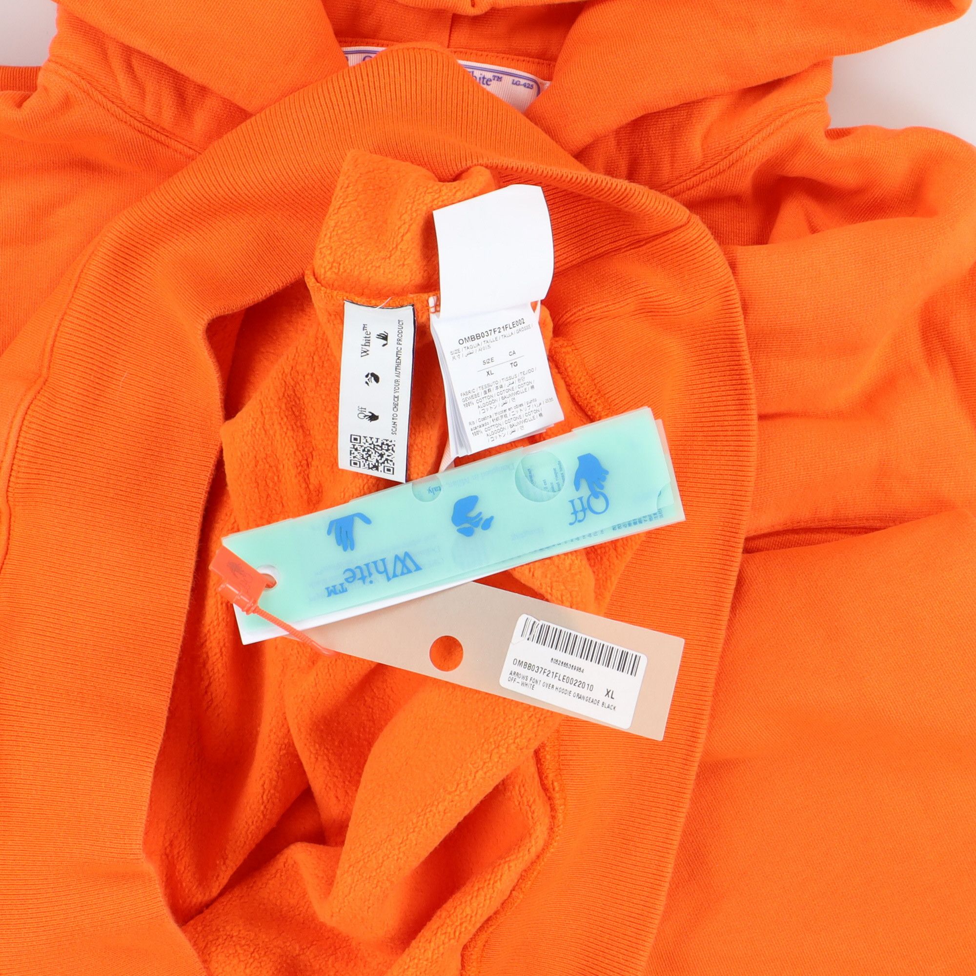 Off-White Orange Rubber Arrow Font Logo Oversized Hoodie Size US XL / EU 56 / 4 - 6 Thumbnail