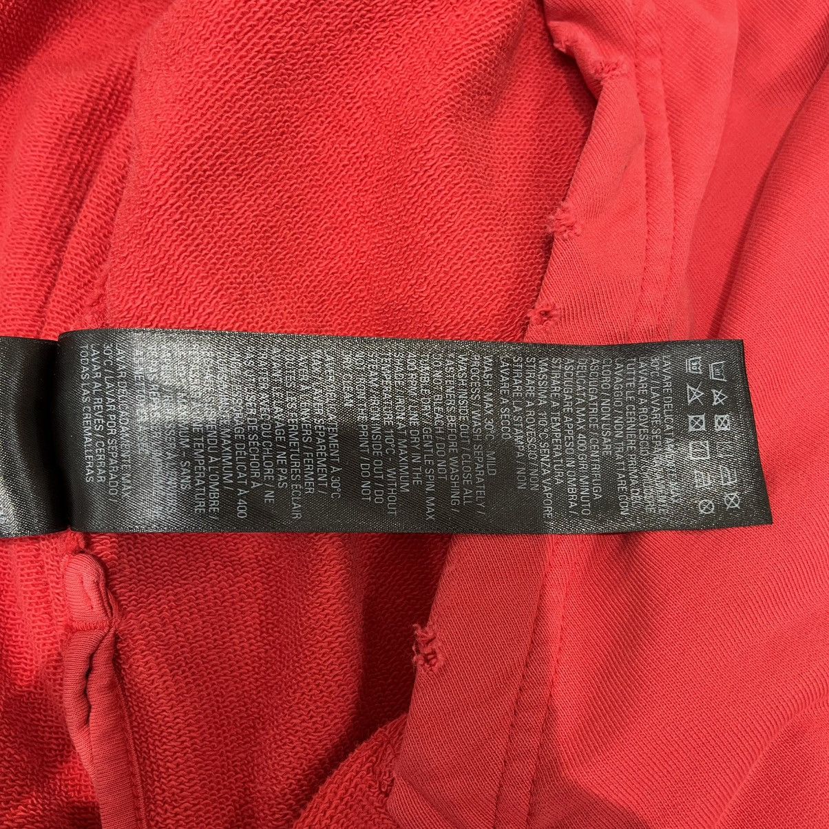 Balenciaga Balenciaga Tape Type Ripped Pocket Zip Up Hoodie Red Size US M / EU 48-50 / 2 - 6 Thumbnail