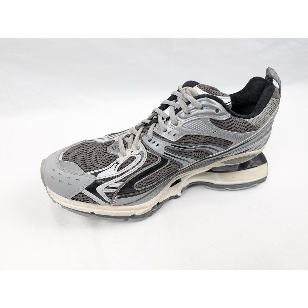Balenciaga o1rshd1 Rubber X-Pander Sneakers in Grey/Black/White Size US 11 / EU 44 - 10 Thumbnail